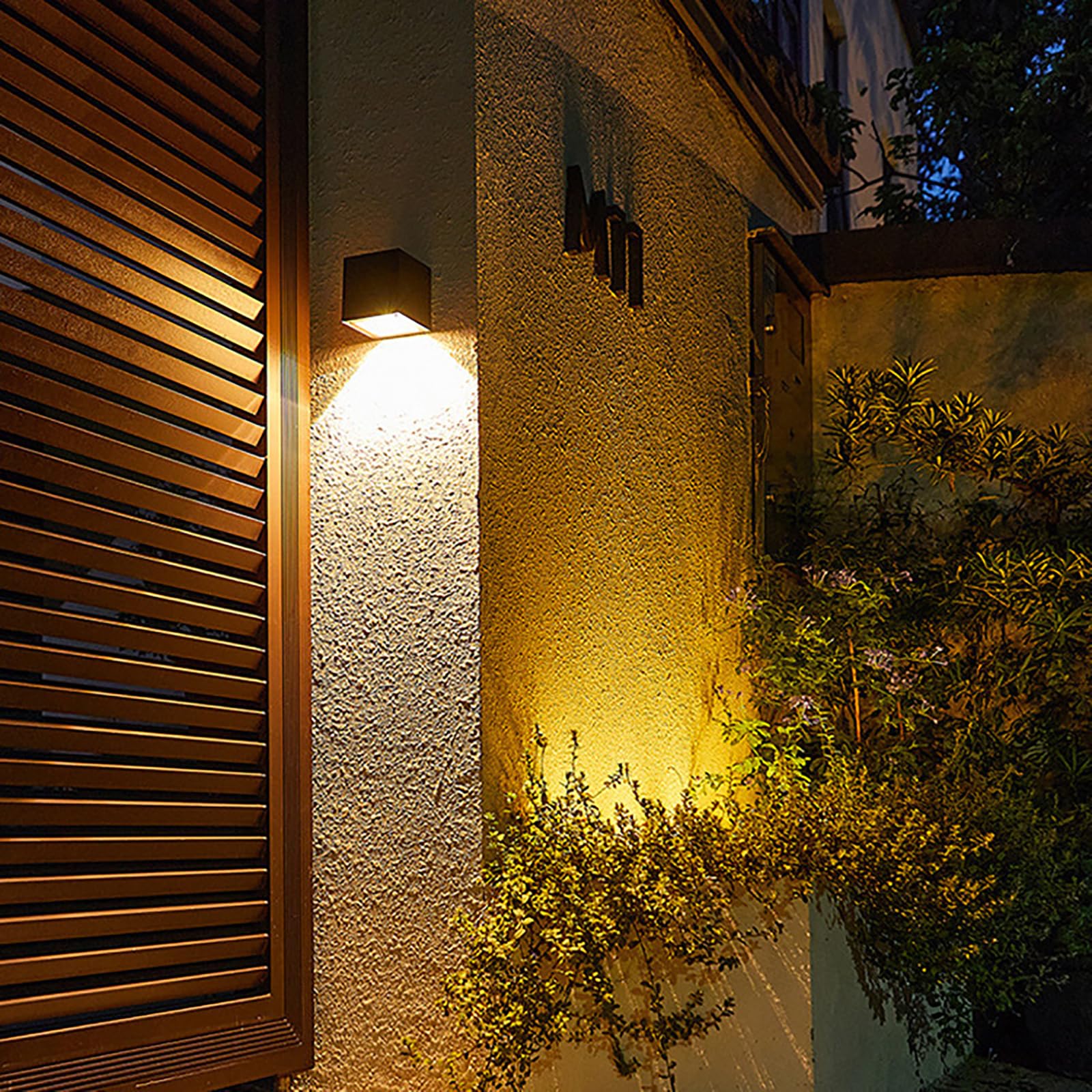 HYJAUSXB Motion Sensor Solar Wall Light - Waterproof Aluminum Security Lamp for Garden, Yard, Porch, Patio, and Deck Automatic Easy Fit Outdoor Lighting in