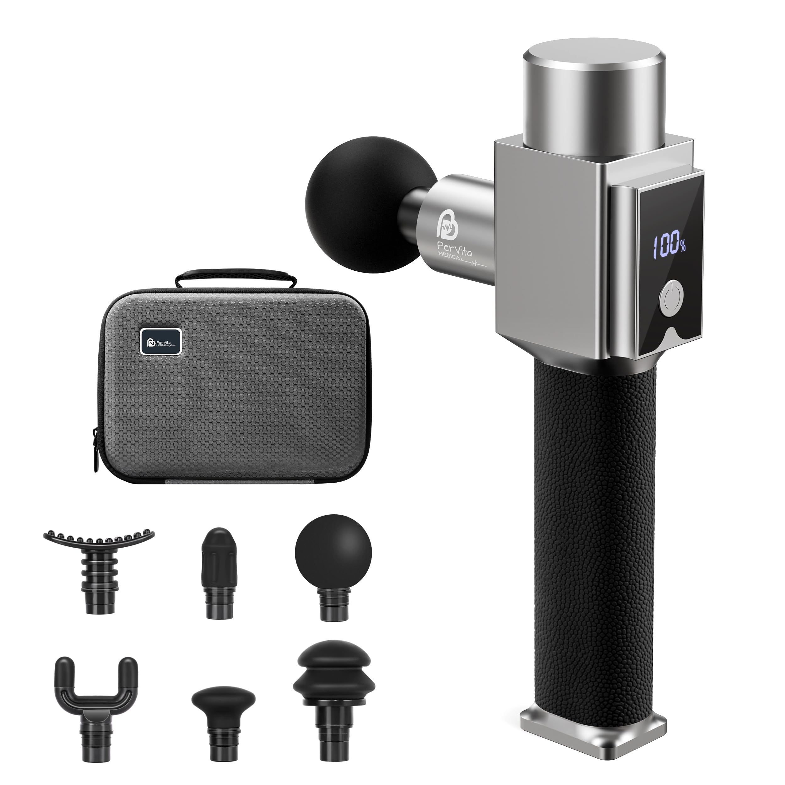 Massage Gun Deep Tissue Massager, Professional Percussion Massage Gun for Muscle Pain Relief, Powerful Quiet Handheld Electric Massager for Neck Shoulder Back, Up to 3200RPM, PMP30