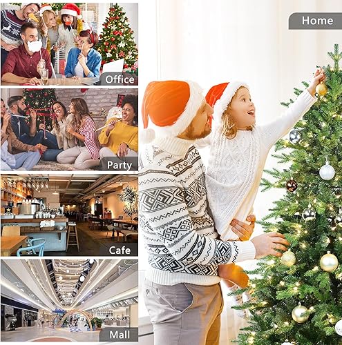 Miniatura 7 de Árbol de Navidad preiluminado de 7 pies, árbol de Navidad alto y delgado con 400 luces blancas cálidas y 2515 puntas de rama, árbol de Navidad