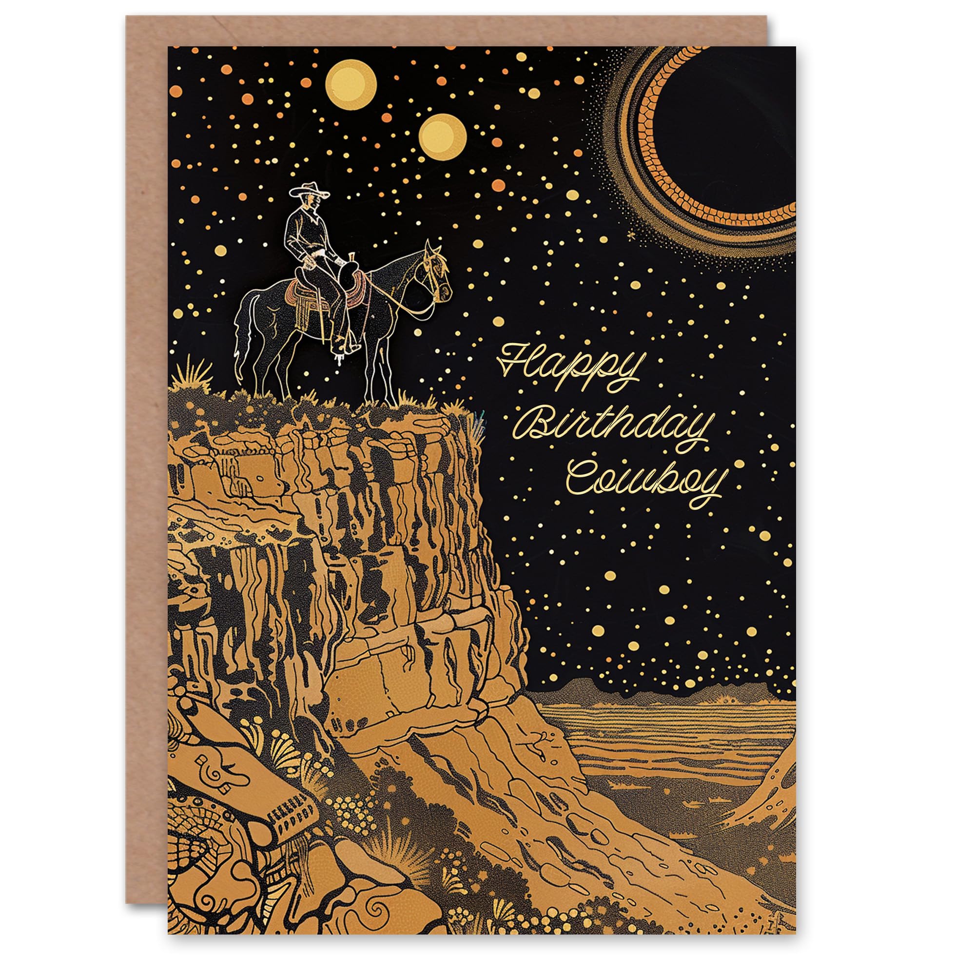 Artery8 Men's Cowboy Canyon Horse Ride Night Birthday Card