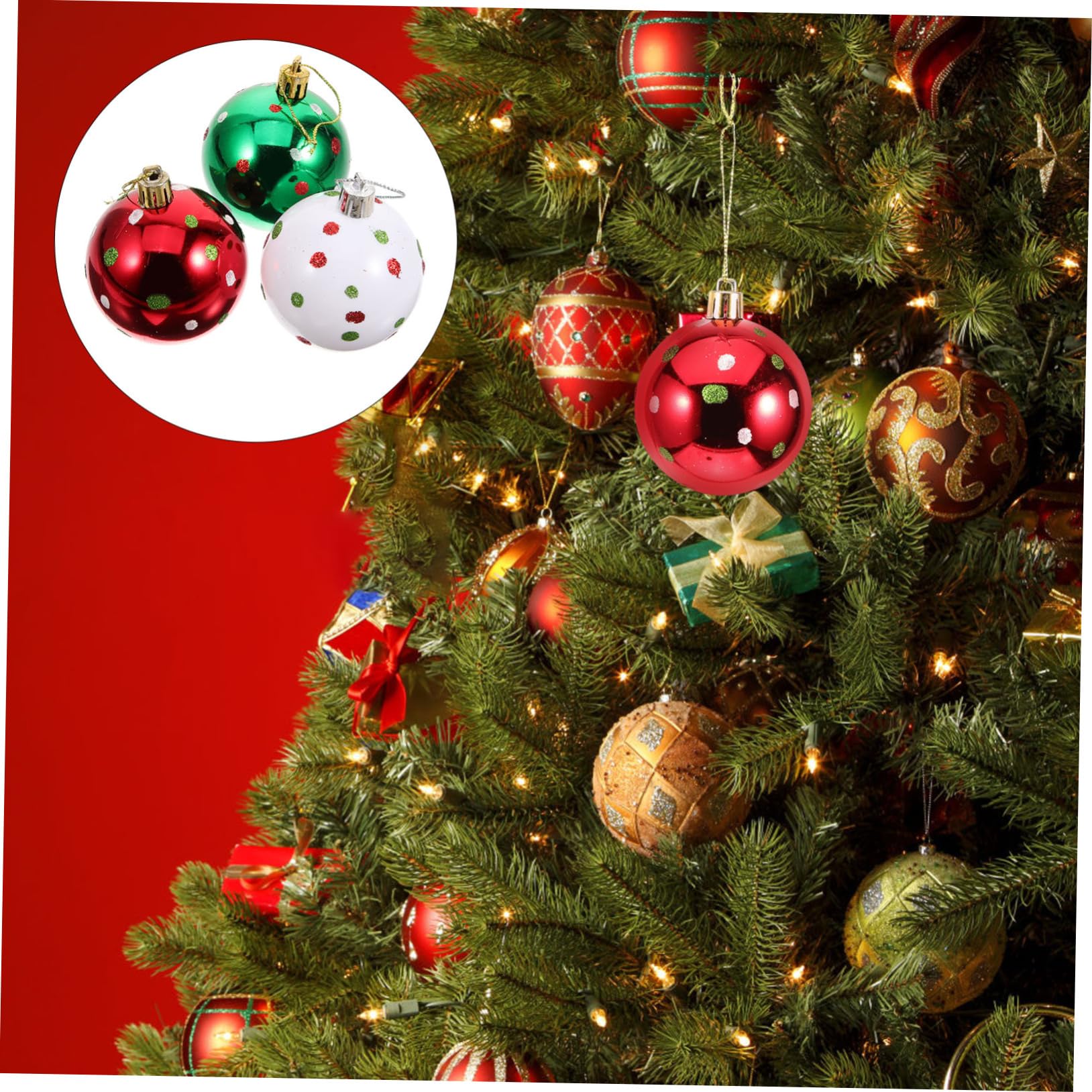 Cabilock 5 Series Bolas De Colgantes De Adornos De Árbol Puntos Decoración para Fiestas Y DIY 6 Piezas X 5