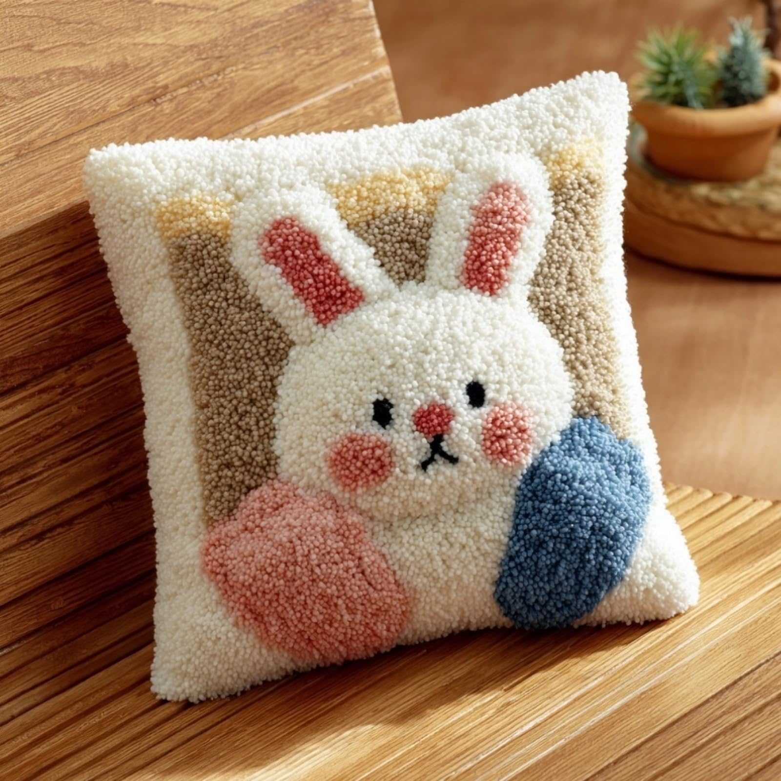 AxiangziK DIY Latch Hook Kits 43x43cm,Rabbit