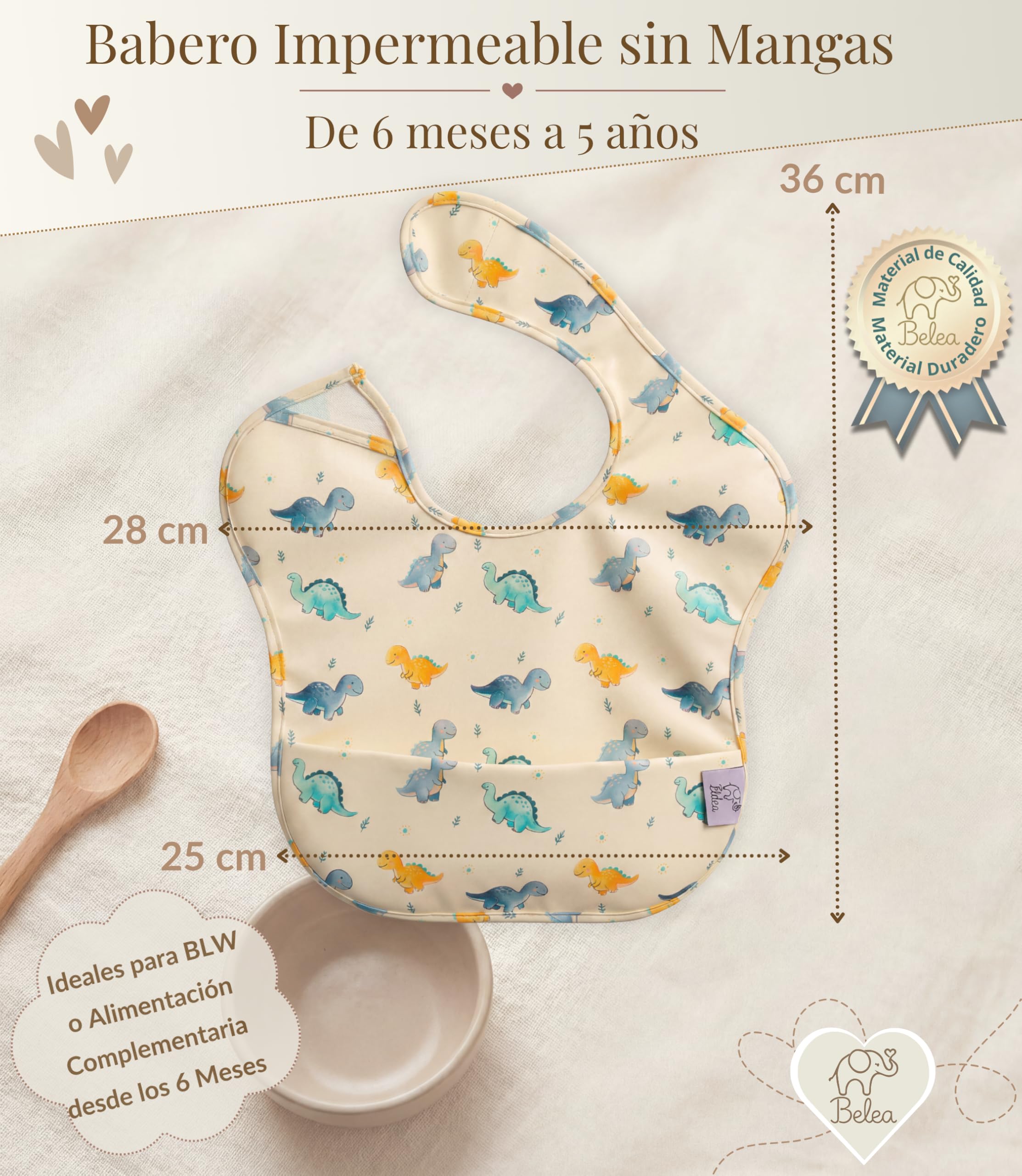 Pack 2 Baberos Bebe Impermeables Sin Mangas BLW 6 Meses a 5 Años Bolsillo Recogemigas Babete Impermeável Babero Infantil Sin BPA Regalo Baby Shower Cumpleaños Bebé