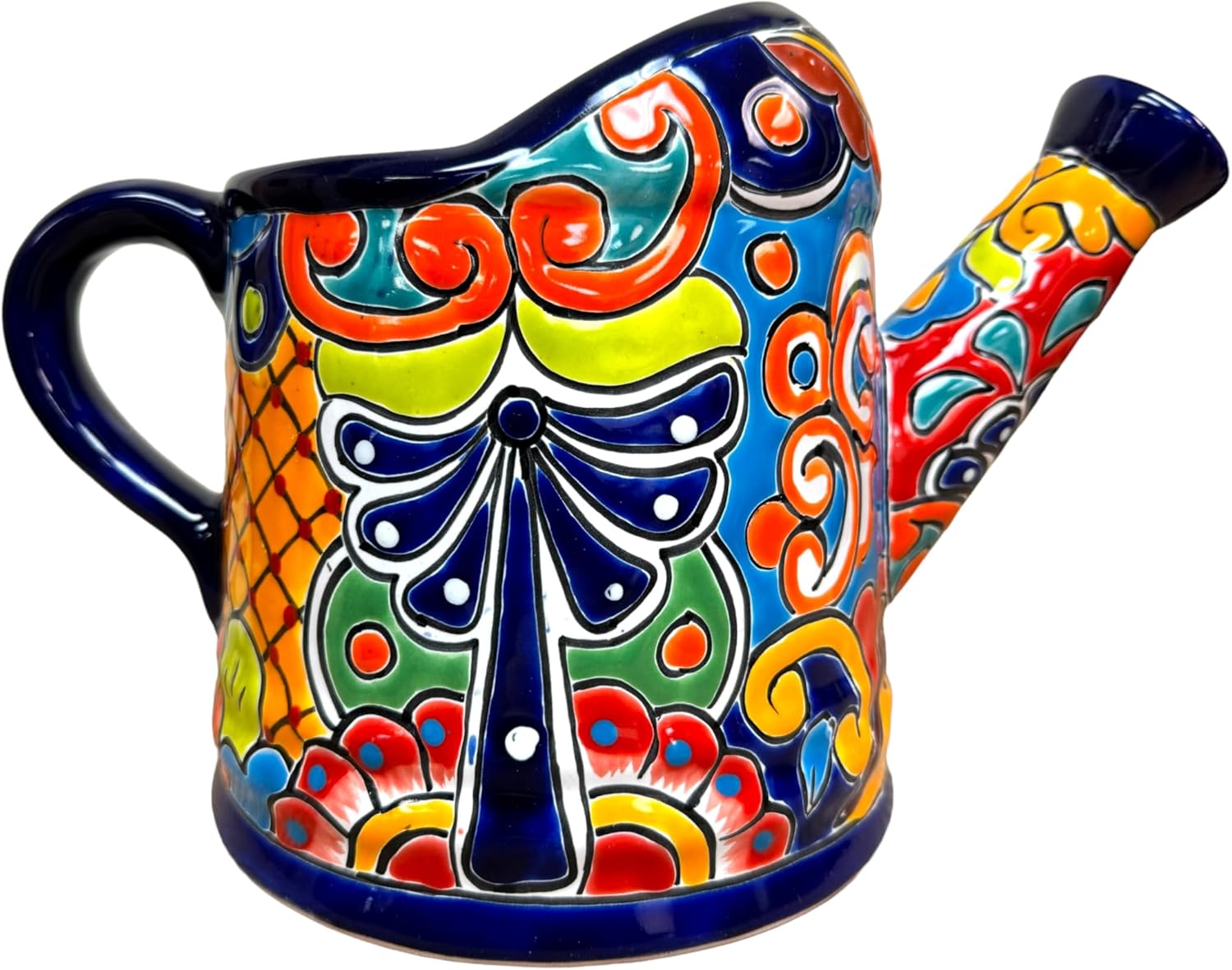 Talavera Watering Can Planter Large Flower Pot Large Mexican Pottery Folk Art Hand Painted Home Decor Garden Ceramic Handmade Multicolor 15 (Multi 5)