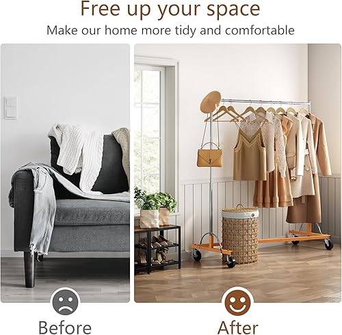 Miniatura 8 de Hoctieon Z Rack, percheros rodantes con base en Z, perchero de ropa resistente, percheros para colgar ropa, perchero portátil para ropa, perchero de