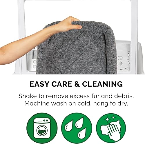 Miniatura 7 de Furhaven Cama para perros pequeños tapete de forro polar lavable gris talla S