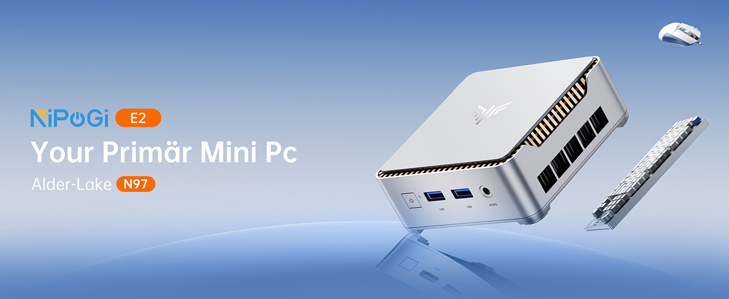 NiPoGi Essenx E2 Mini PC, Ιntel Alder Lake-N97, 16GB DDR4