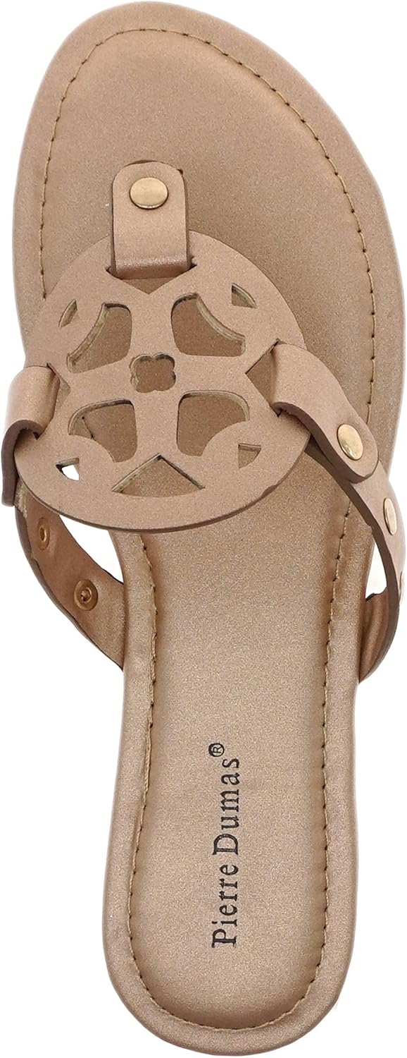 Pierre Dumas Women's Limit-20 Thong Flip Flop Sandal 6 Rose Gold