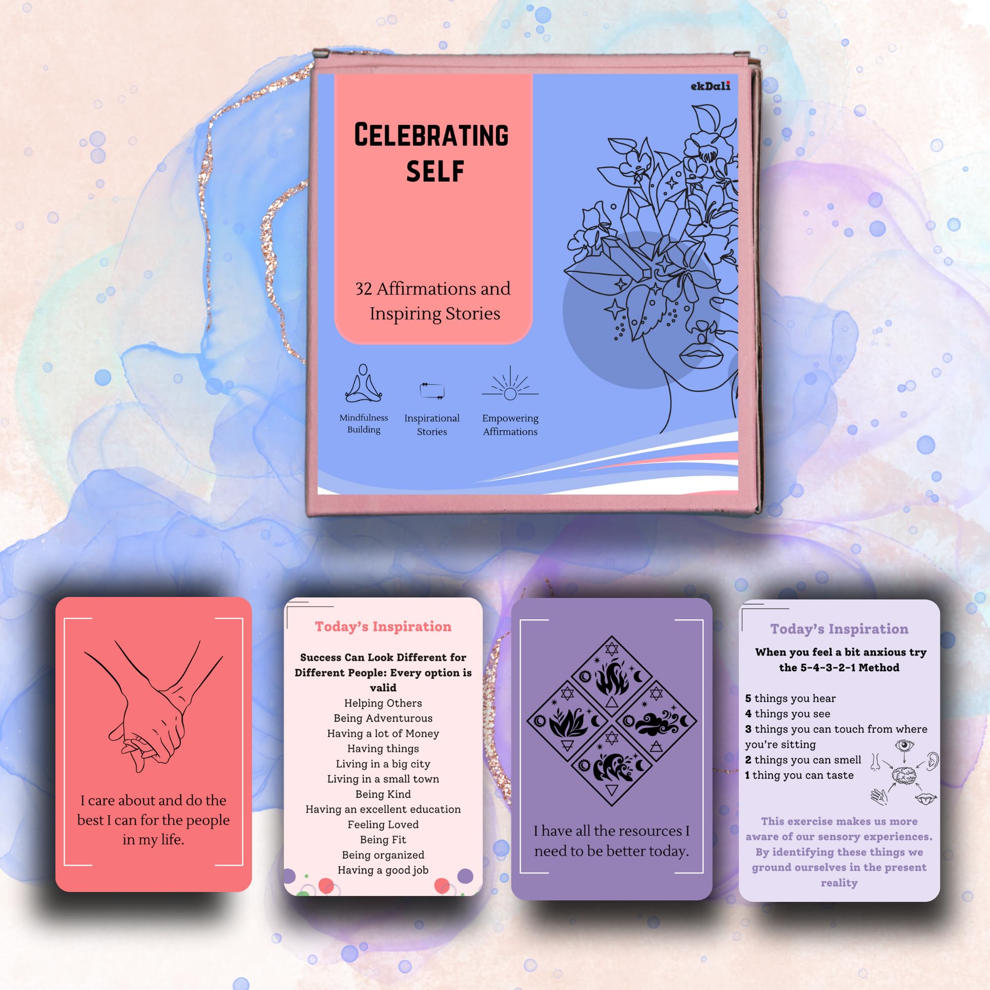 EKDALI Positive Affirmations Cards for Women With Thought Provoking 5 second stories on the Back, Daily Affirmation for Self Care and Meditation, Unique Gift For Women (B0DFSLB5KG) Amazon Price History, Amazon Price Tracker