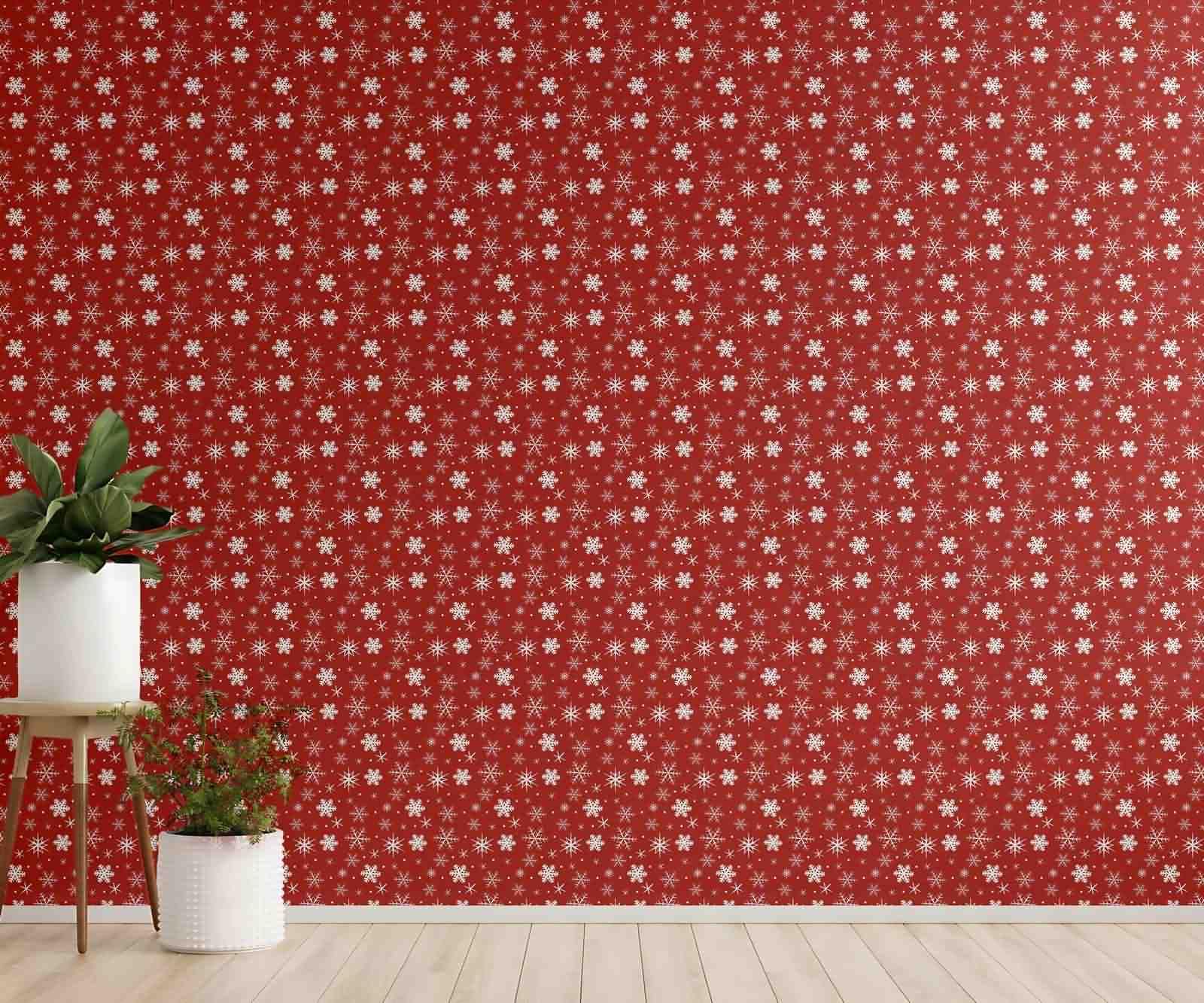 Tapeta do jadalni neutralne meble książka czerwony Boże Narodzenie 45 x
