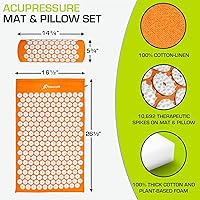Vista 50 de ProsourceFit Acupressure Mat and Pillow Set for Back/Neck Pain Relief and Muscle Relaxation, Large - Gray/Gray