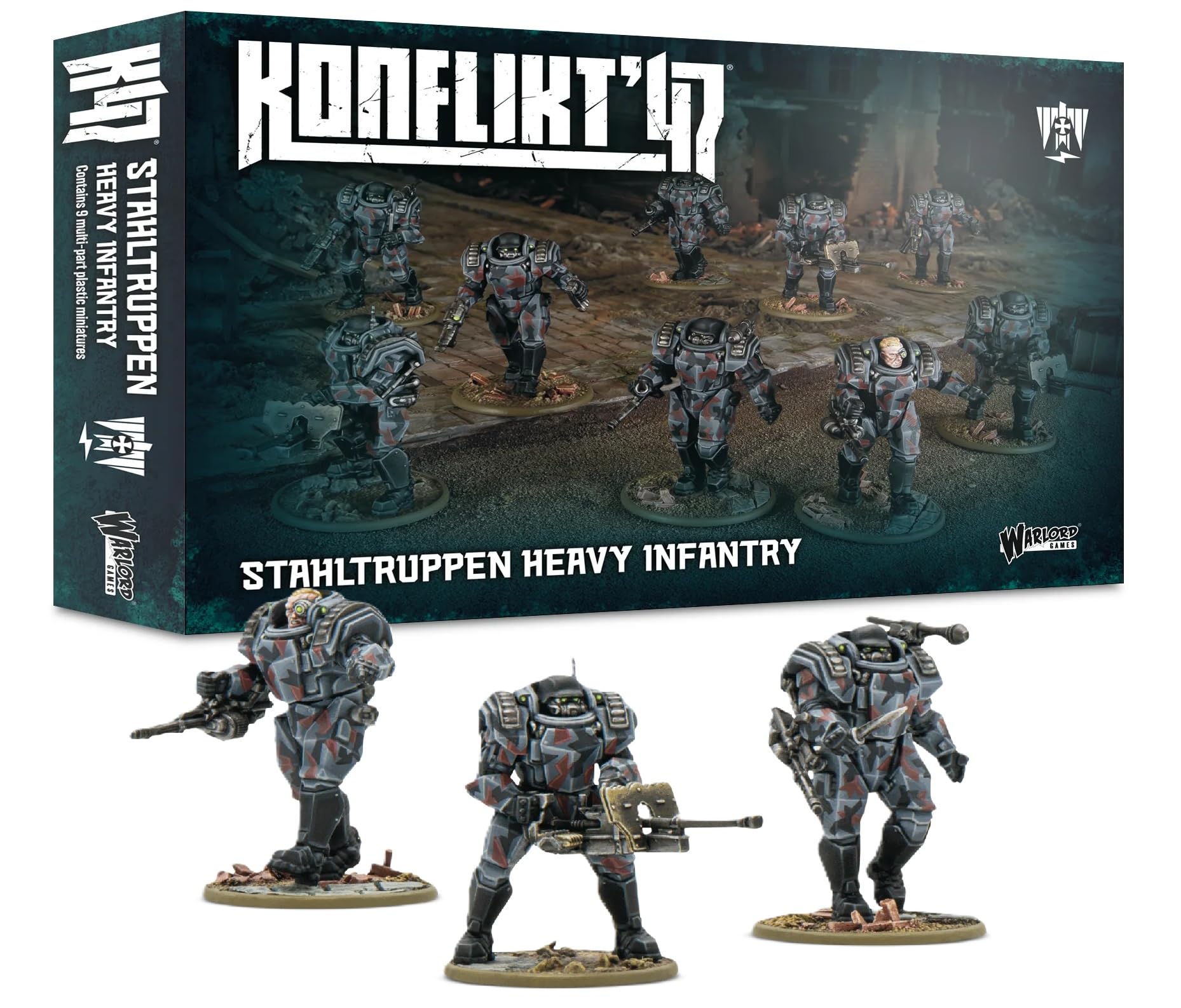 Warlord Games Stahltruppen Heavy Infantry - Axis Miniatures for Konflikt 47 Highly Detailed 28mm Scale Miniatures