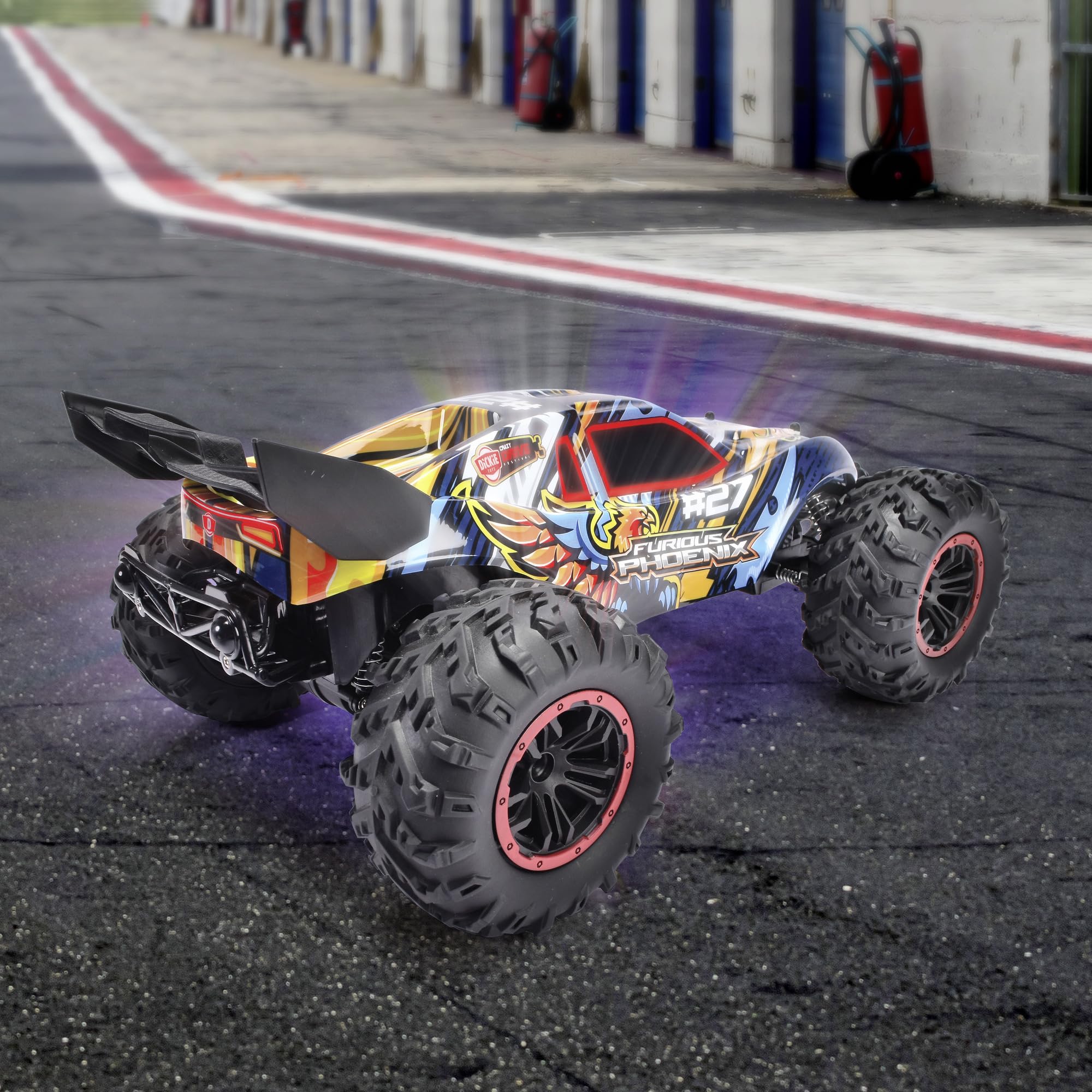 Dickie Toys - RC Auto Furious Phoenix (40 cm) - zdalnie sterowany samochód od 6 lat z zawieszeniem i światłem - pilot zdalnego sterowania dla dzieci, pilot zdalnego sterowania 12 km/h, 2,4 GHz, w