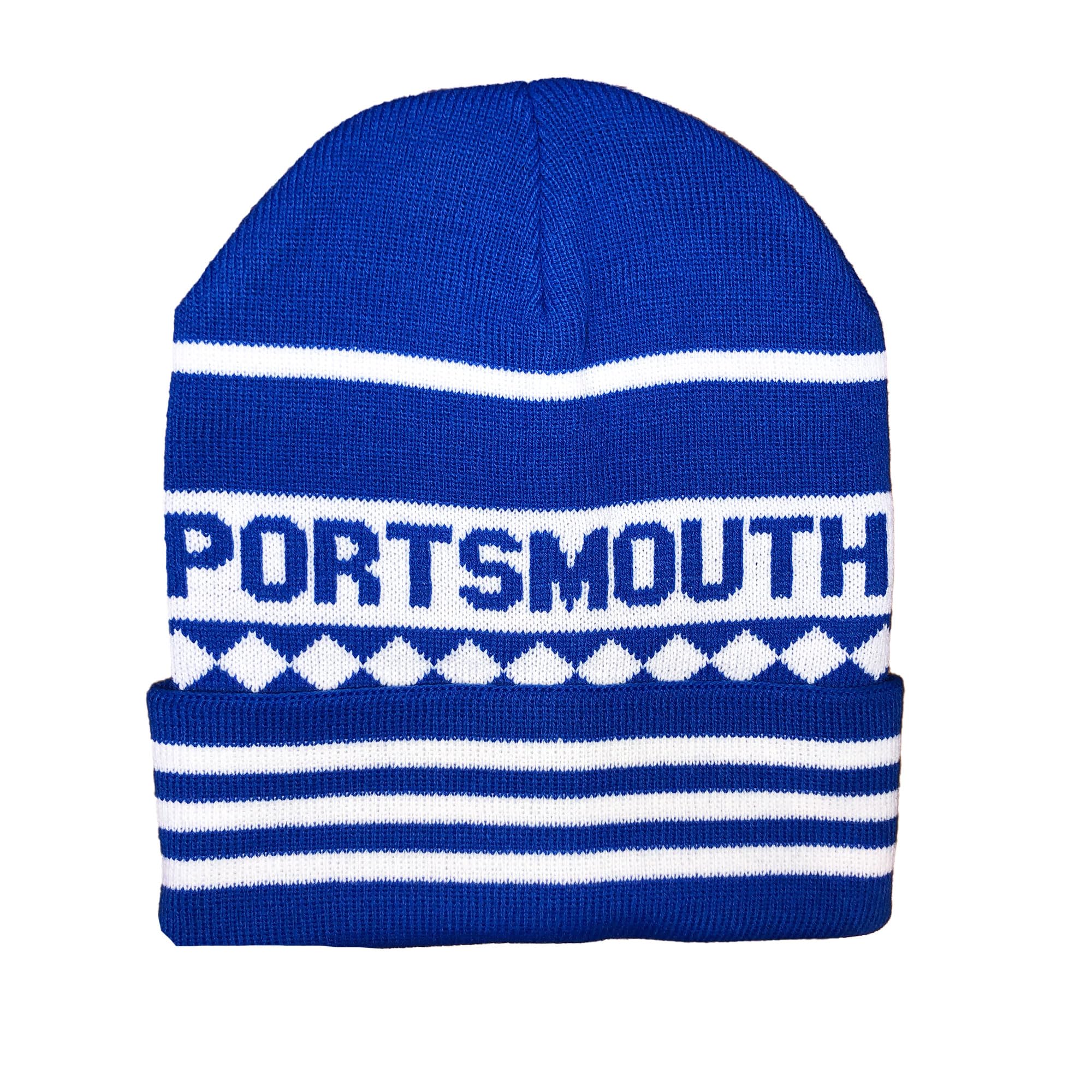 Beyond Happy Portsmouth Blue and White Ski Bronx Hat - Stylish Winter Hat for Pompey Football Fans - Ultimate Comfort and Warmth… (UK, Alpha, One Size, Bronx Hat)