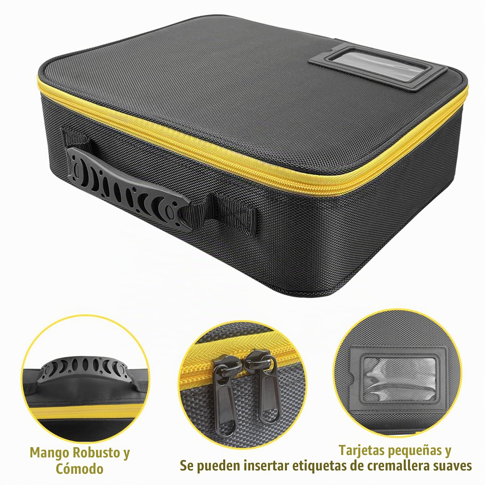 Maletín Herramientas Bolsa Portátil para Baterías y Cargadores | Porta Utensilios con Divisores Ajustables, Caja Electricista, Accesorios Eléctricos, Impermeable Antigolpes, 30 x 26 x 10cm