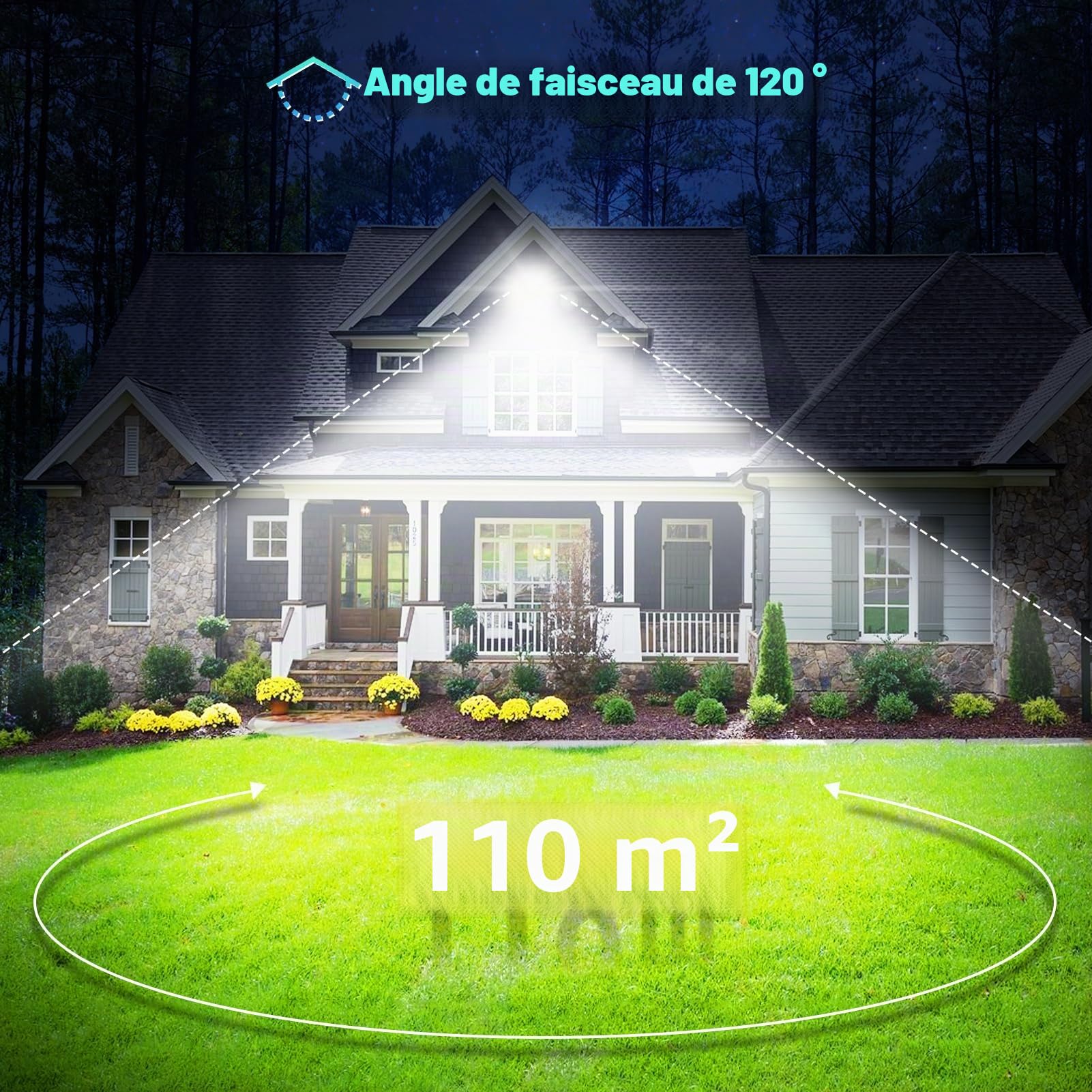 papasbox 200W Projecteur LED Extérieur - 20000LM Lumineux Spot LED Extérieur avec Transformateur, Projecteur Exterieur Blanc Froid 6500k, IP66 Étanche Eclairage Exterieur pour Garage, Cour, Stade