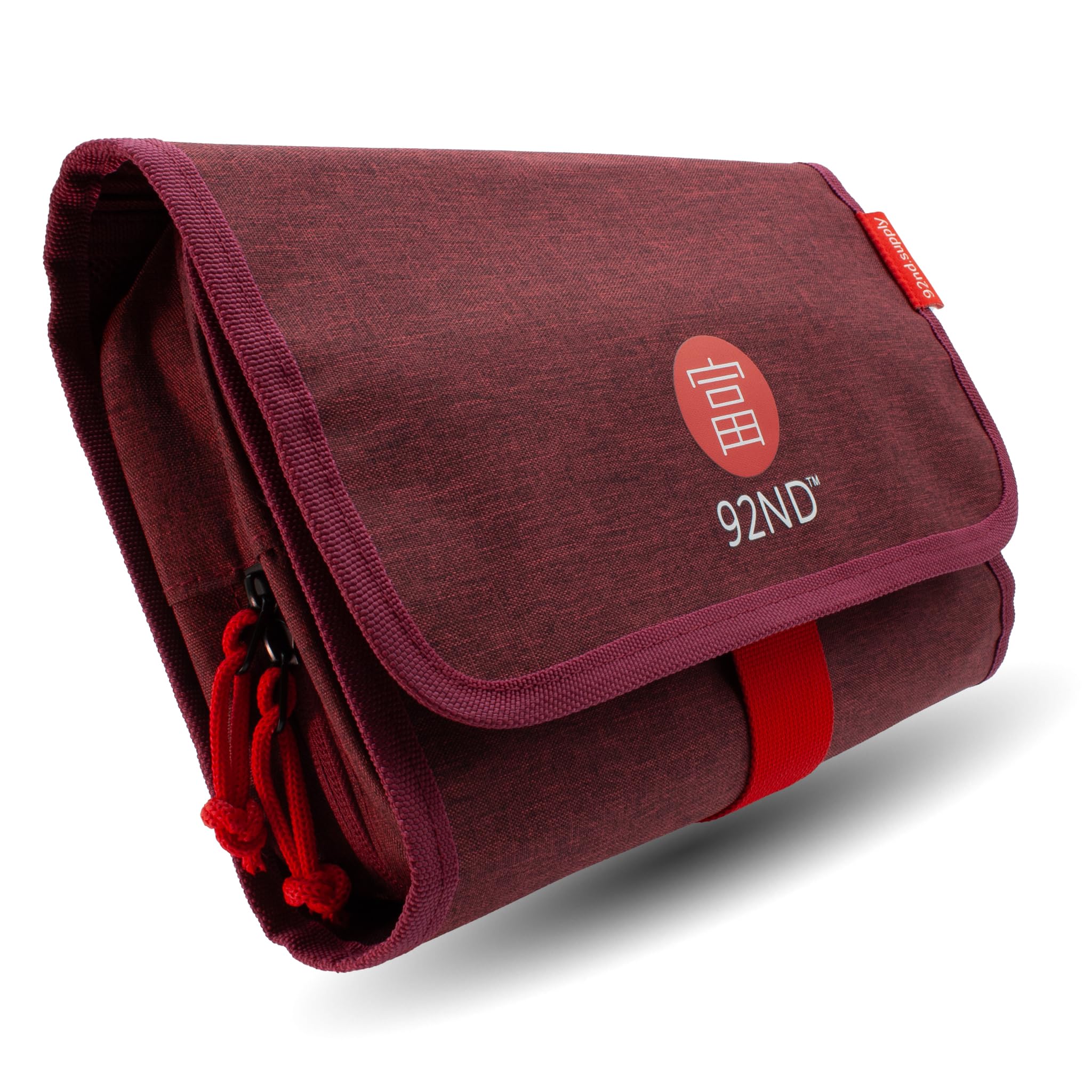 92ND.Supply, Trousse de toilette pour homme, Trousse de toilette pour homme à suspendre, Tous les compartiments avec fermeture éclair, Beaucoup d'espace de rangement grâce à la sangle réglable