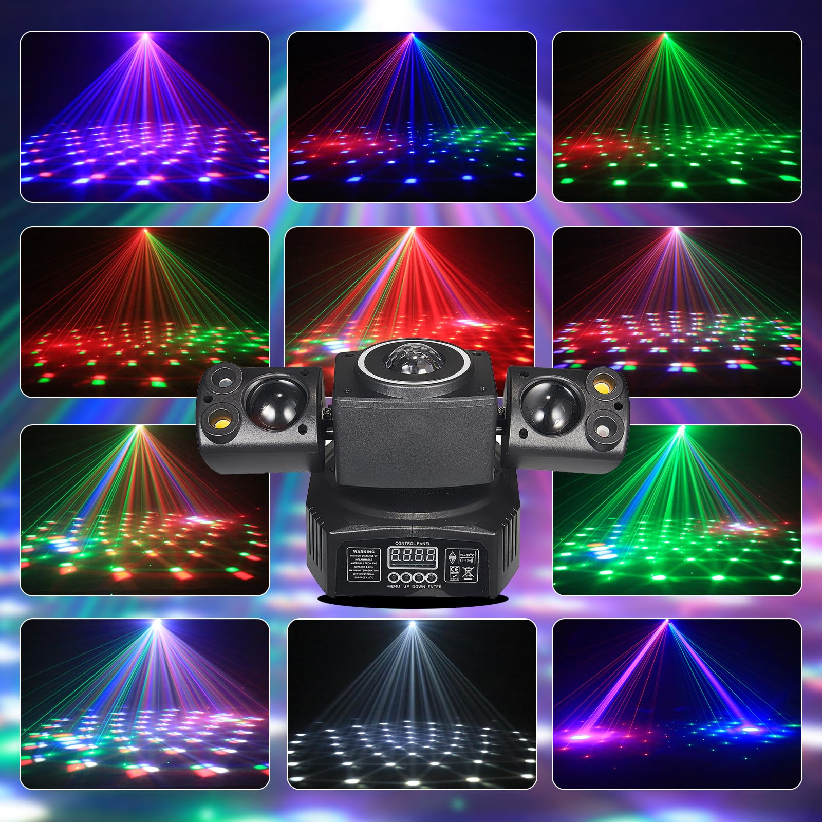 Moving Head Discolicht Partylicht, DMX 512 Effektstrahler,TJGB03 LED RGB Licht DJ Projektor Musikgesteuert DJ Disco Lichter, Für KTV Bar Familientreffen Hochzeit Geburtstag Halloween