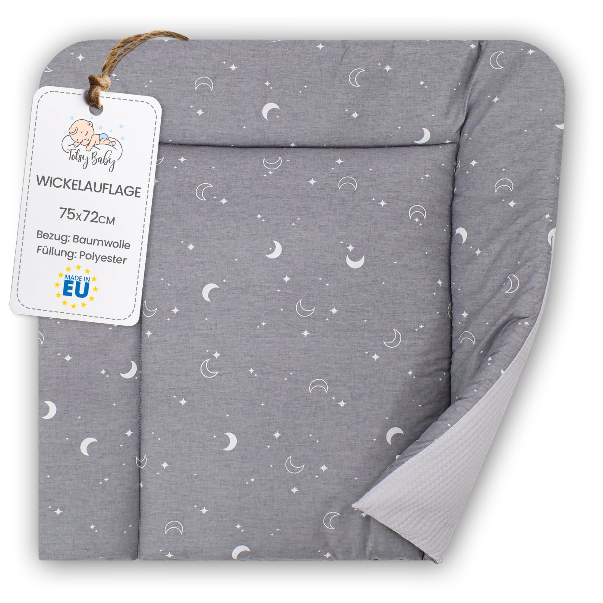 Colchon cambiador bebe comoda 75x72 cm - colchón de algodón impermeable y plegable portátil para cómoda fácil de limpiar cojin muda trocador fraldas colchoneta 75 x 72 Oeko-Tex Mond