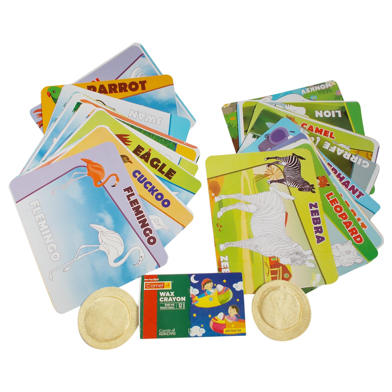 Glitter Collection Kids Animal and Bird Colour Game re-usable 24 Card anicard - Image 2 thumbnail