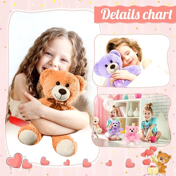 Skylety 10 Osos de Peluche Rellenos Varios Colores 25-35 cm miniatura 4