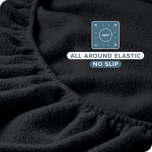 Miniatura 5 de Bare Home Sábana bajera de forro polar súper suave, tamaño individual, forro polar extra afelpado, sin pelusas, bolsillo profundo, calidez acogedora