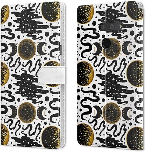 Miniatura 3 de Cavka Funda de repuesto para LG Velvet 5G G8 ThinQ G8X G7 V60 V50 V50s V40 W30 W10 K61 Witchcraft Snap Flip Oculto Card Holder Ouija Polilla