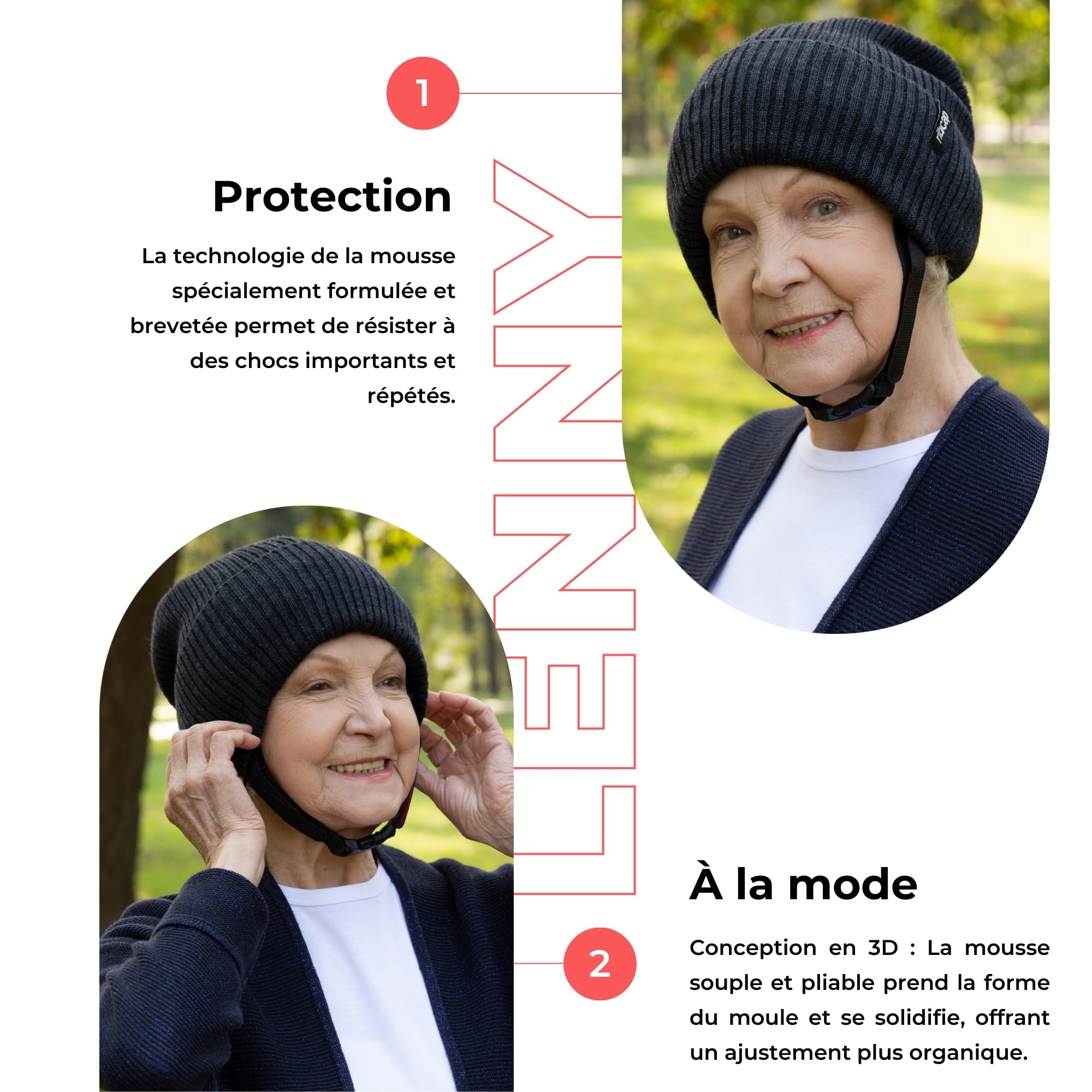 Ribcap Lenny Anthracite | Casque de Protection Souple | épilepsie, Chutes
