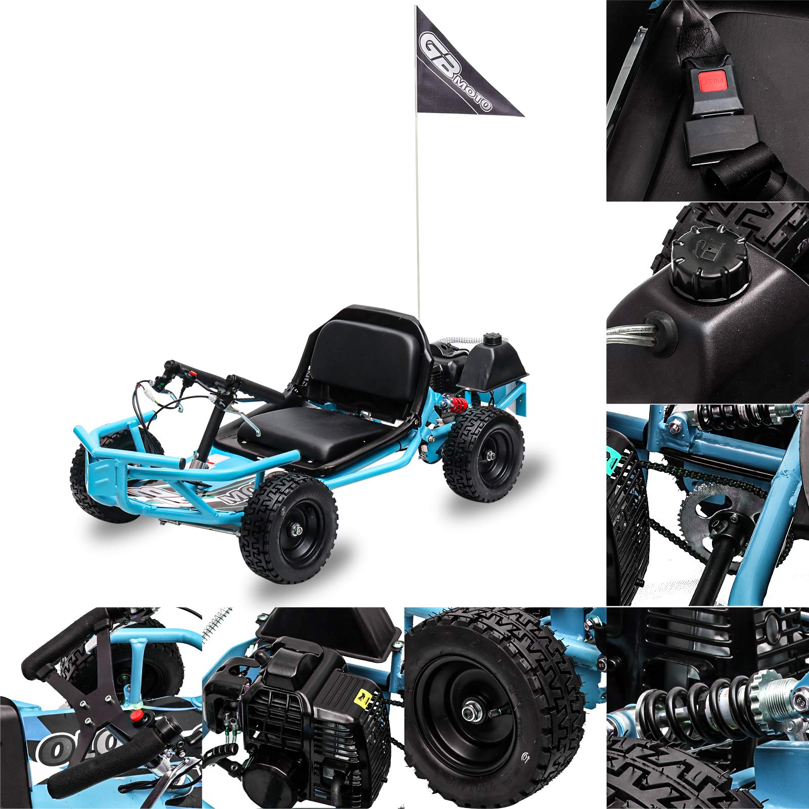 Buy FRP 2021 51CC, 2Stroke (AirCooled) Kids Go Kart, Support Up to