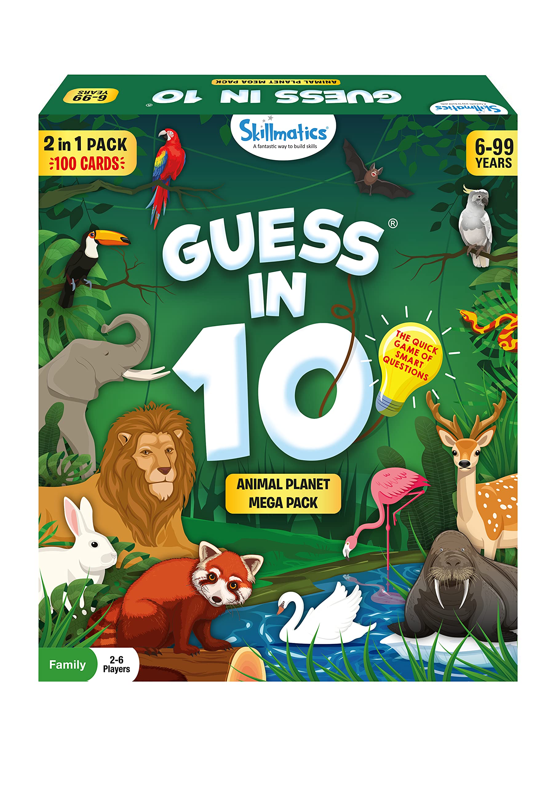 Buy Skillmatics Card Game Guess in 10 Animal Mega Pack Gifts