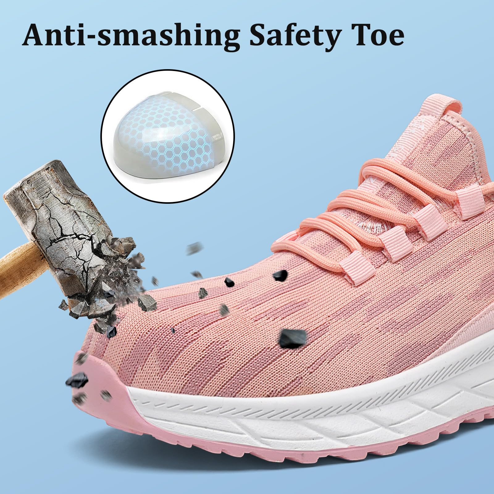 SPIEZ Antistatische Sicherheitsschuhe Damen S1P rutschfest, Metallfreie Arbeitsschuhe mit kunststoffkappe, Atmungsaktive ESD Schuhe mit Durchtrittsichere Zwischensohle