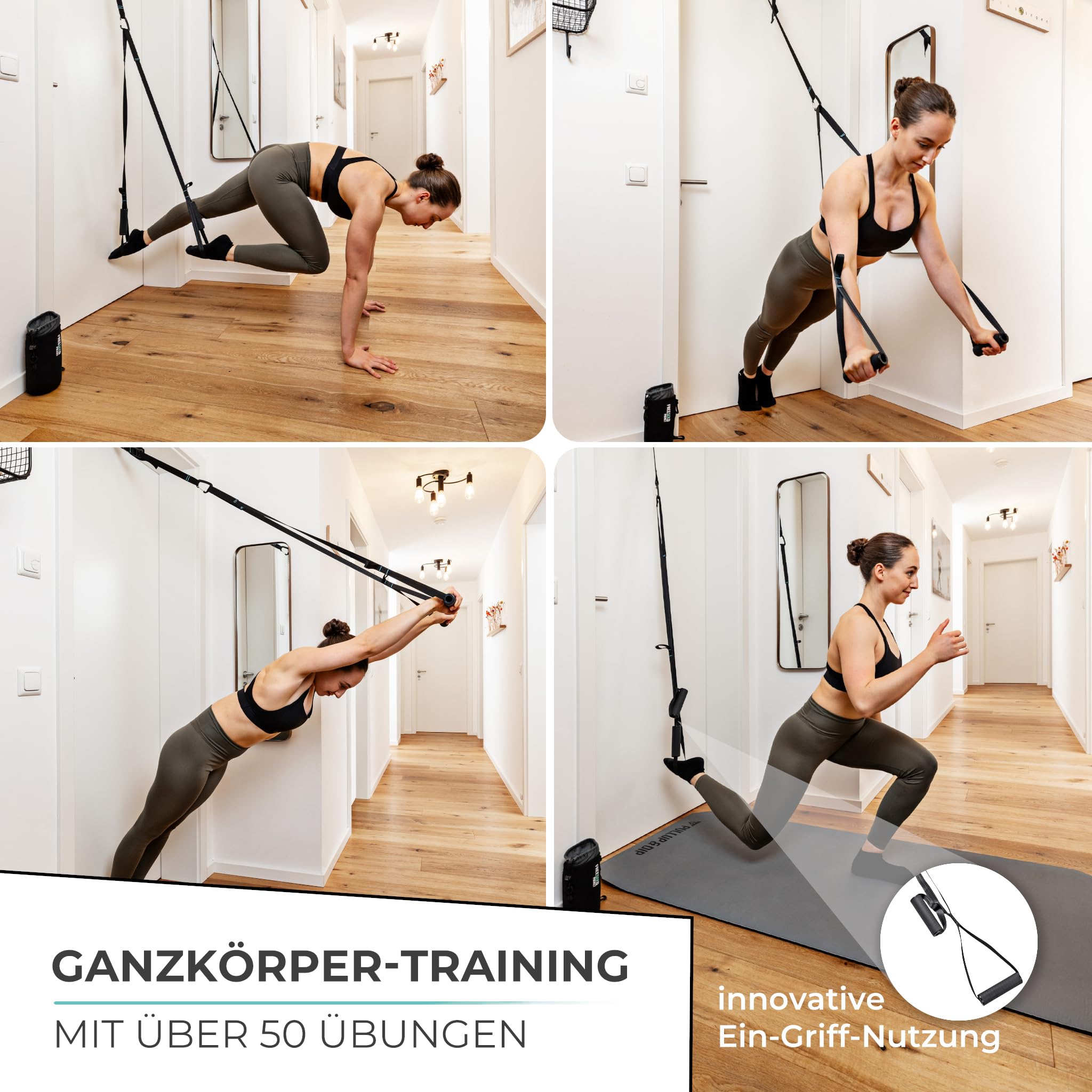 Pocket Schlingentrainer - Kompakter Sling Trainer für Ganzkörpertraining | Suspension Trainer für Zuhause, Outdoor & Reisen | Robustes, leichtes Trainingsgerät für Fitness & Krafttraining
