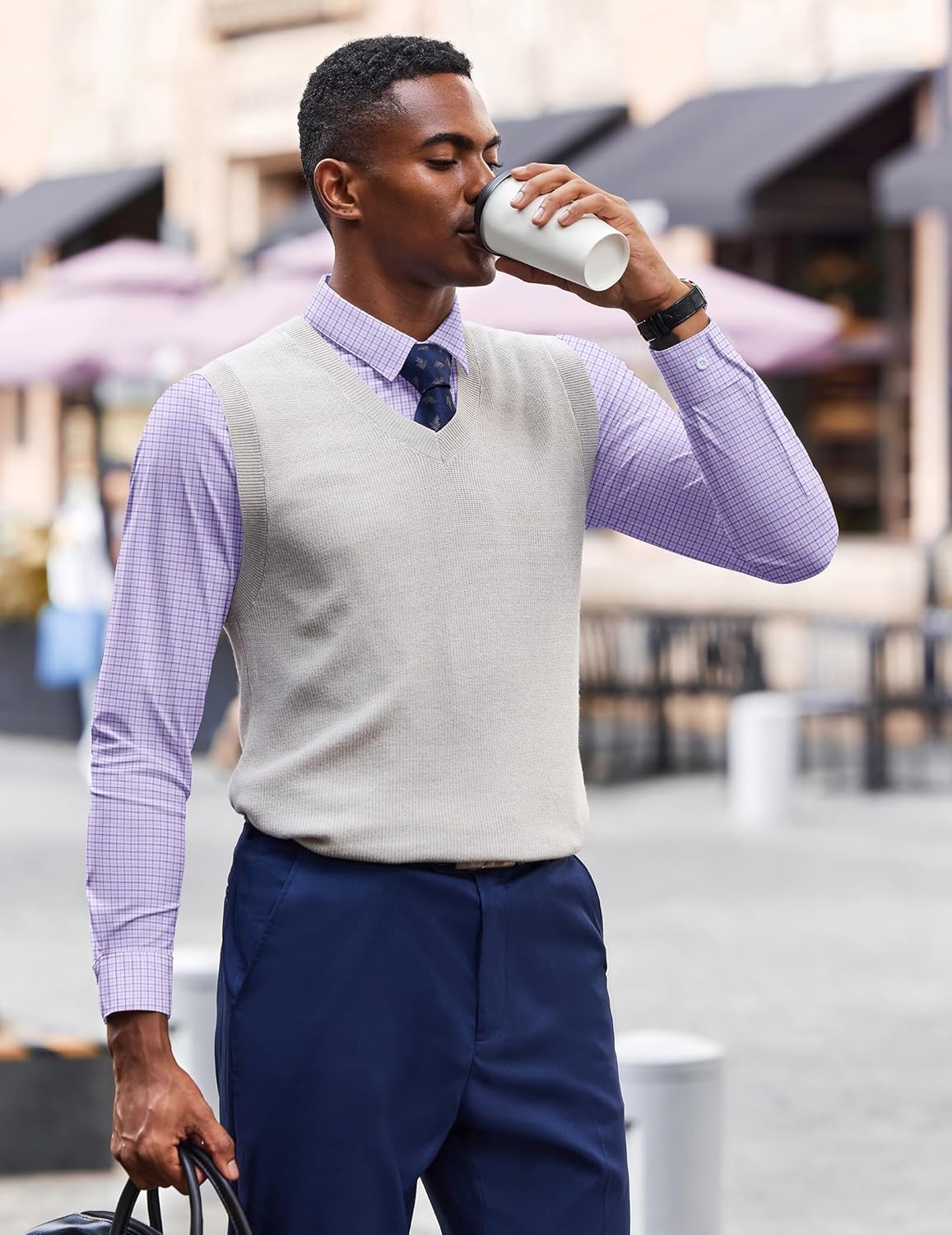 COOFANDY Men's Long Sleeve Plaid Button Down Cotton Wrinkle Free Dress Shirt - Image 3