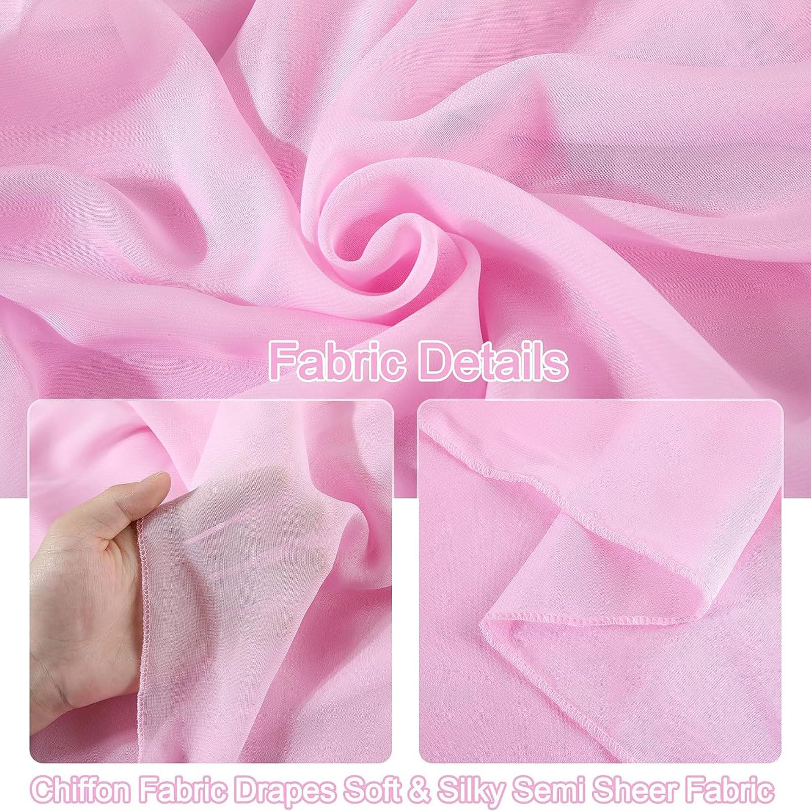 HUHJYUGE Lot de 1 Mariage Arche Tenture, Mariage Voilage Drapés en Mousseline Elastique, Elégant Romantiques Transparent Tissu Rideaux Decor, pour Déco Fête Cérémonie Rideaux (18 600cm)