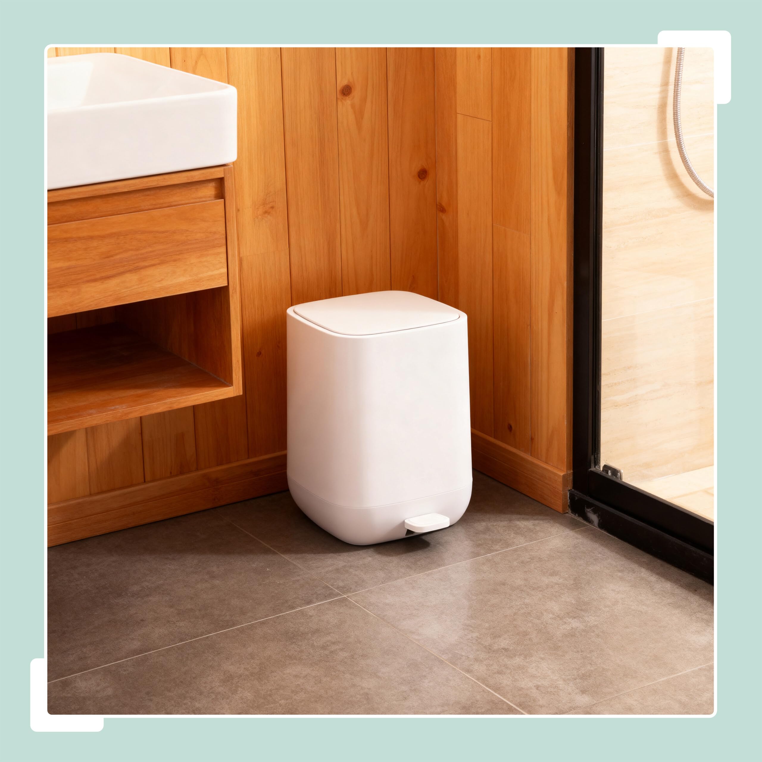 Relaxdays Cestino, 9 L, Chiusura Soft-Close, Secchio Interno Rimovibile con Manico, plastica
