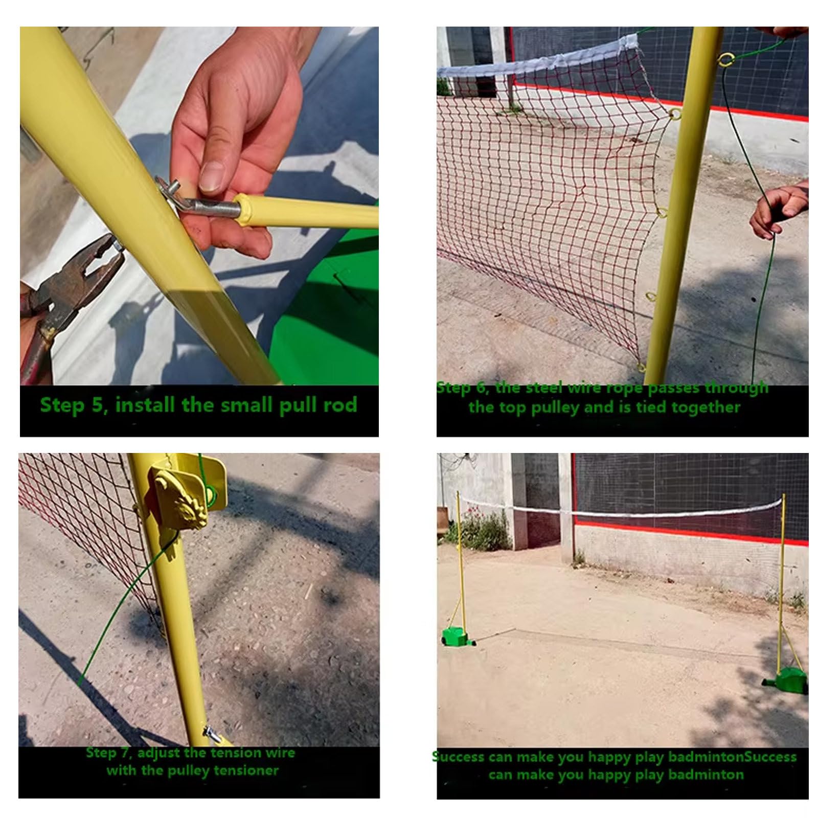 Rete da Badminton Portatile con Ruote e Pali