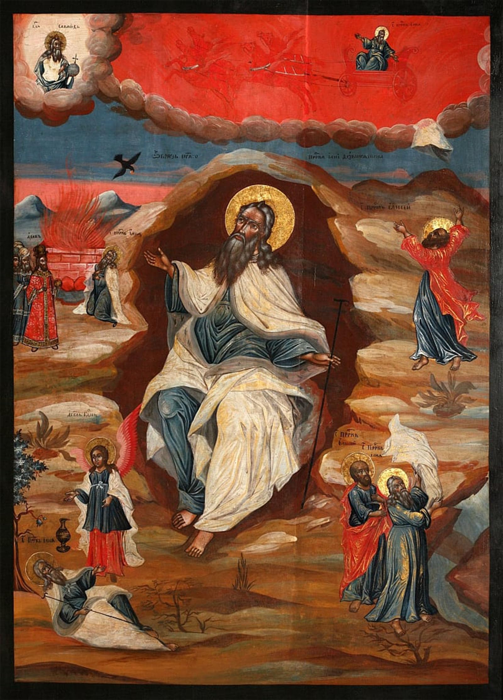 SERENDIPITP Vintage Wall Art Canvas Nordic Poster Canvas Print Picture the Prophet Elijah in the Wilderness Late Th Cent by Famous Russian Icon Painter Wall Art Poster for Home Decor 60x90cm