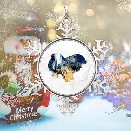 Miniatura 5 de Adorno de acuarela de perro Chow Chow Chow  Adorno de Navidad de copo de nieve  Chow Chow Chow Colorida silueta de perro, adornos de Navidad para
