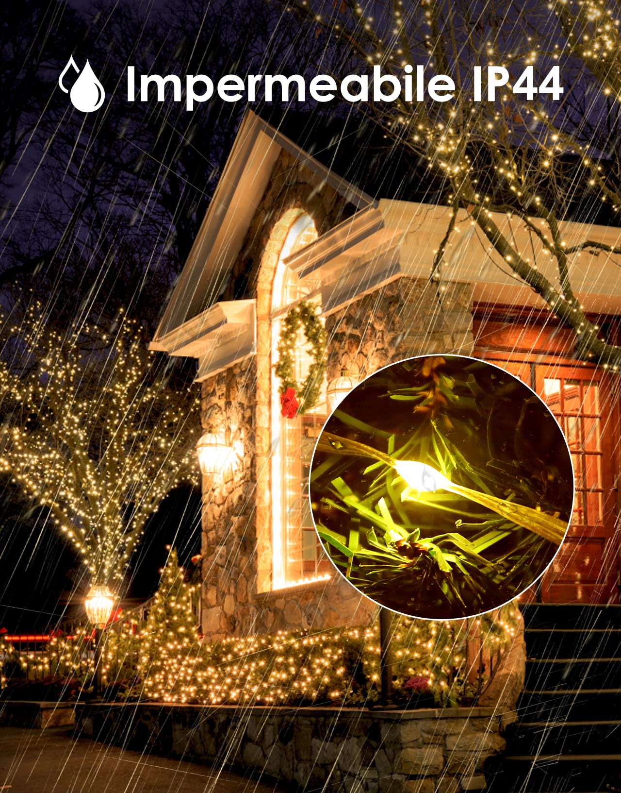 Catena Luminosa Esterno 50 Metri 500 Led con Telecomando Luci Natale Esterno Luci da Esterno Impermeabile IP44 Lucine Led Decorative 8 Modalità per Giardino Albero Natale Festa