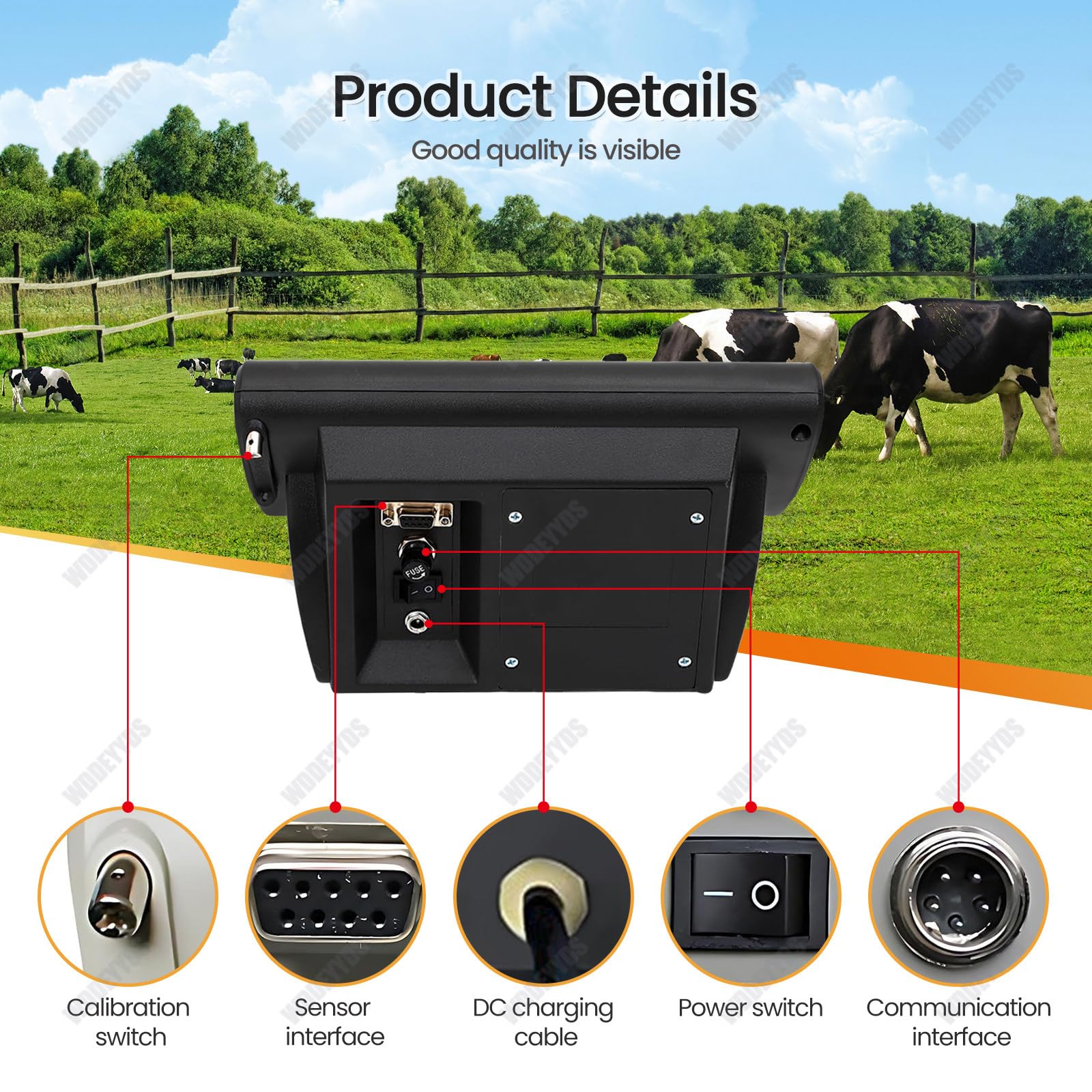 Livestock Scale Kit, 5000 kg / 11023 lbs Steel Beam Compression Load Cell Scales Floor Scale Kit for Animals Cattle Goats Pigs Horse Sheep with Weighing Indicator