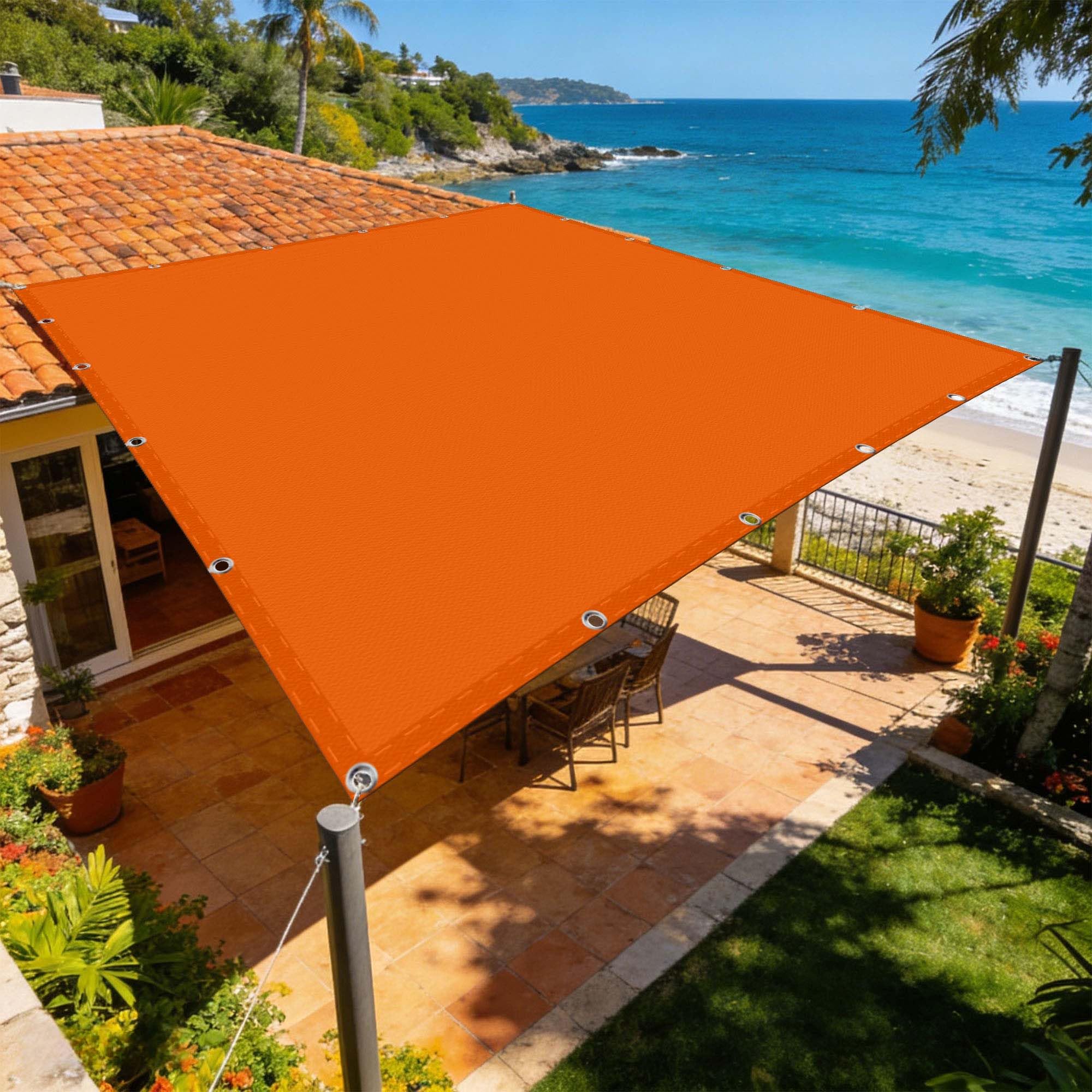 Voile d'ombrage imperméable 150x320 cm orange pour terrasse et jardin
