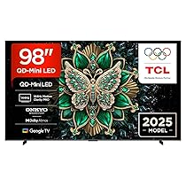 TCL 98C6K 98″ QD-Mini LED TV, 4K HDR Premium 1000nits, Smart TV con tecnologia Google TV (Dolby Vision IQ e Atmos, sistema audio Onkyo 2.1, Motion Clarity Pro a 144 Hz, Game Master)
