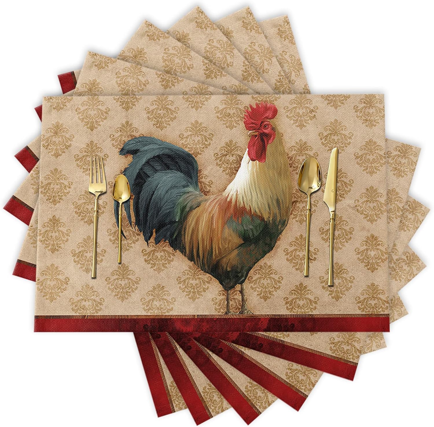 Womenfocus Placemats, Rooster Placemats for Dining Table