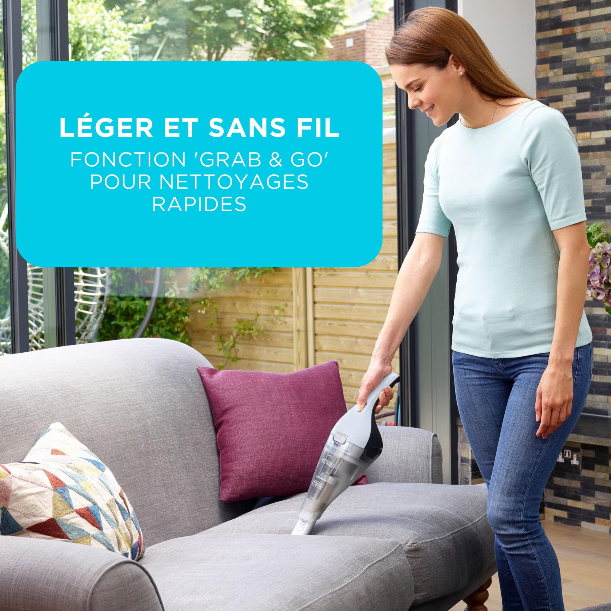 BLACK+DECKER - Aspirateur à Main sans Fil dustbuster - 7.2V (Batterie 2.0Ah) Aspirateur à Main sans Fil, Violet - NVC215W-QW