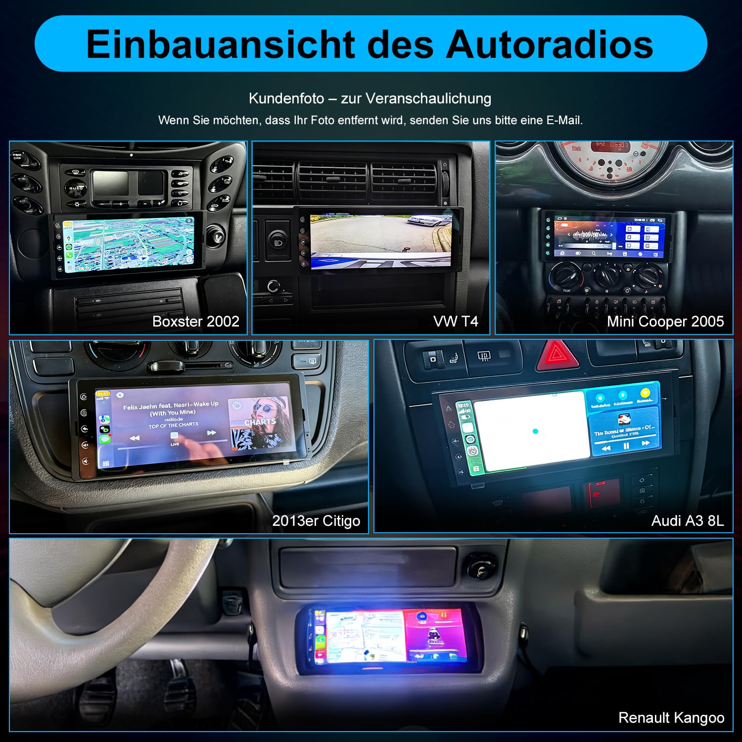 Android Autoradio 1Din mit Bildschirm,Wireless CarPlay & Android Auto Radio Touch Display mit Bluetooth Navi WiFi,FM/AM/RDS Radio