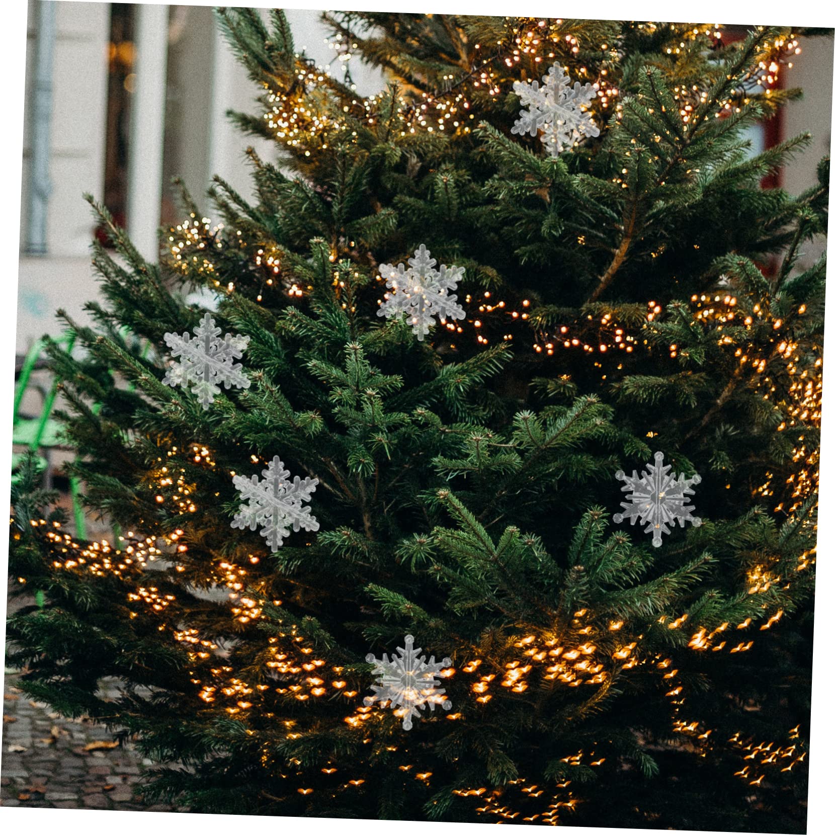 IMIKEYA 80 STK Schneeflocke Aus Plastik Klare Ornamente Weihnachtliche Dekoration Christbaumschmuck Schneeflocke Zum Aufhängen An Der Wand Weihnachtsbaum Hängende Transparent