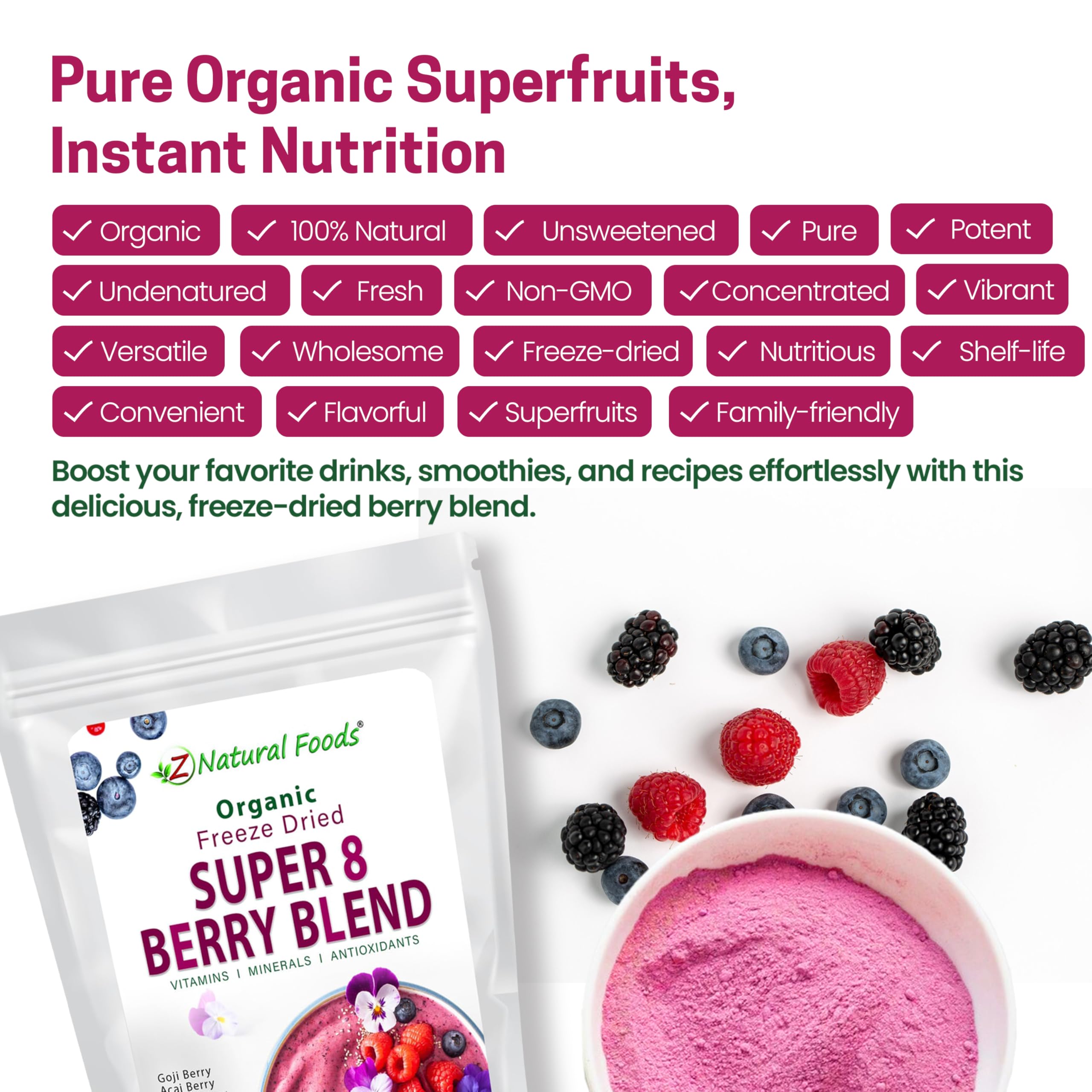 Amazon.com : Z Natural Foods Super 8 Berry Blend - Organic Freeze