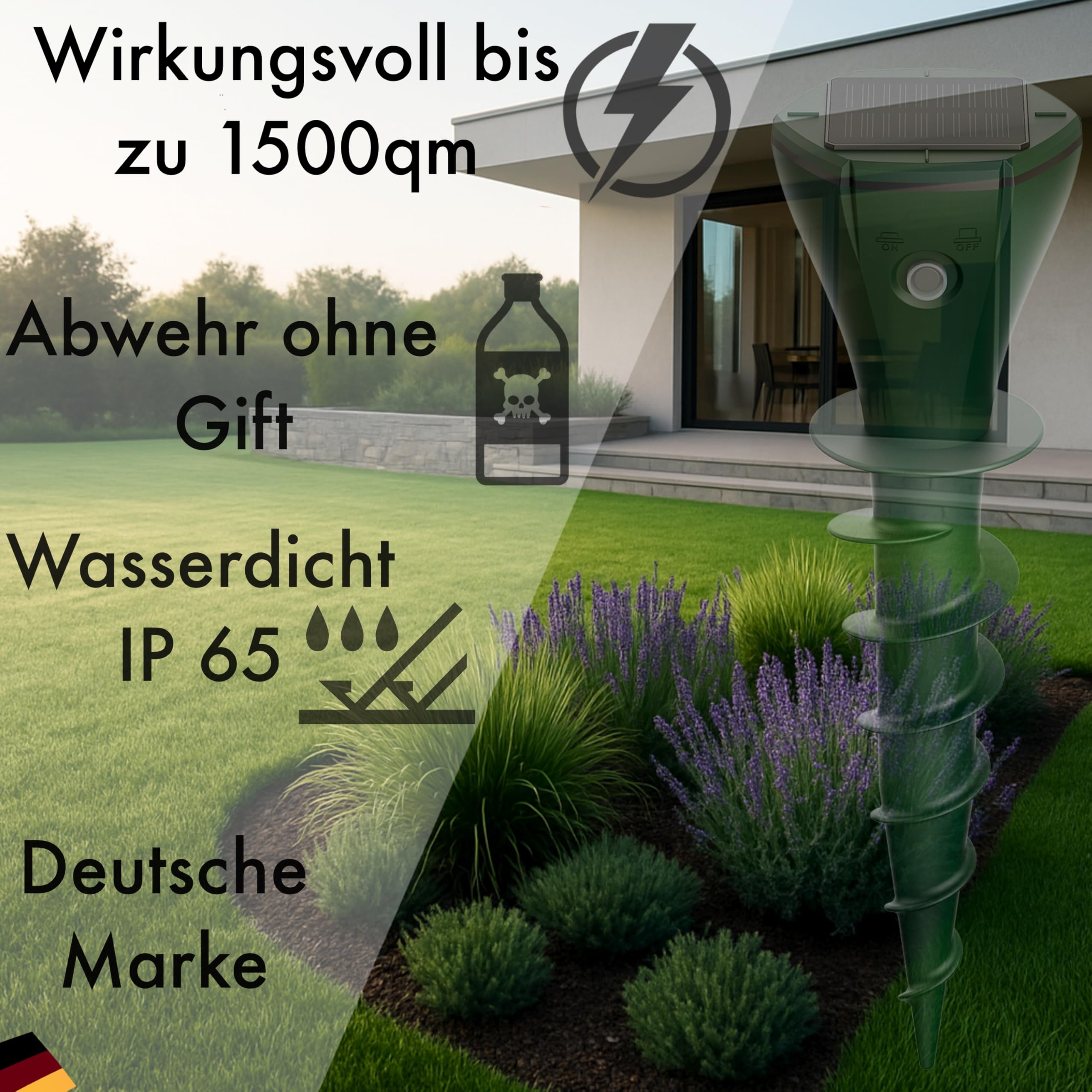 EdenGardens 2er Pack SOLAR MOLE Repeller Maulwurf Vertreiber bestes Mittel gegen Wühlmäuse & Maulwurf - Maulwurfschreck Maulwurf vertreiben