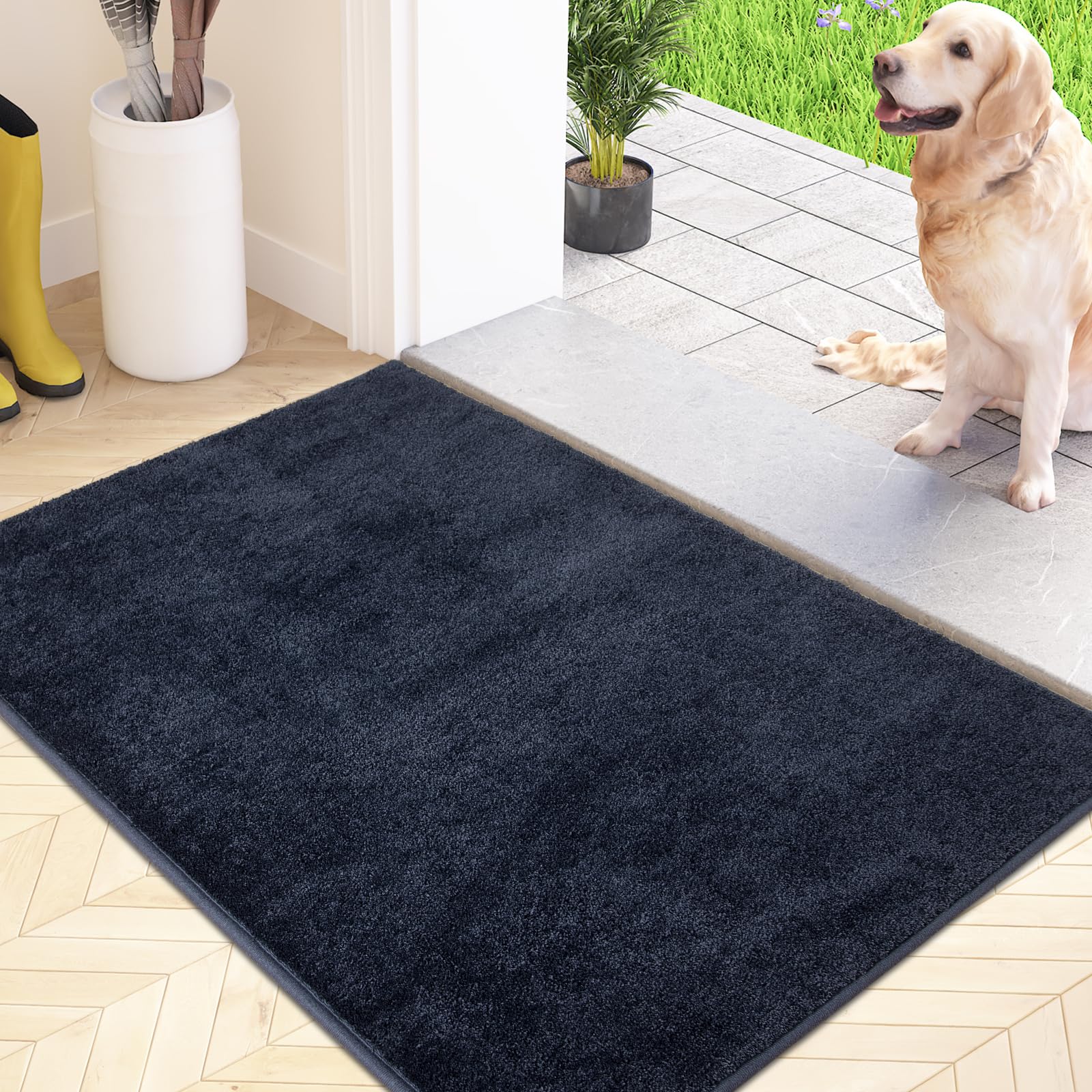 FCSDETAIL Zerbino Trappola Sporco 50 x 80 cm, Tappetino Antiscivolo Lavabile in Lavatrice, Zerbino d'Ingresso con Microfibre Morbide Assorbenti per Cane, Ingresso, Porta e Corridoio