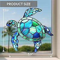 Vista 4 de Adorno acrílico de tortuga marina con tarjeta de historia, regalos de tortuga marina para mujeres, regalos de playa para mujeres, adornos de Navidad